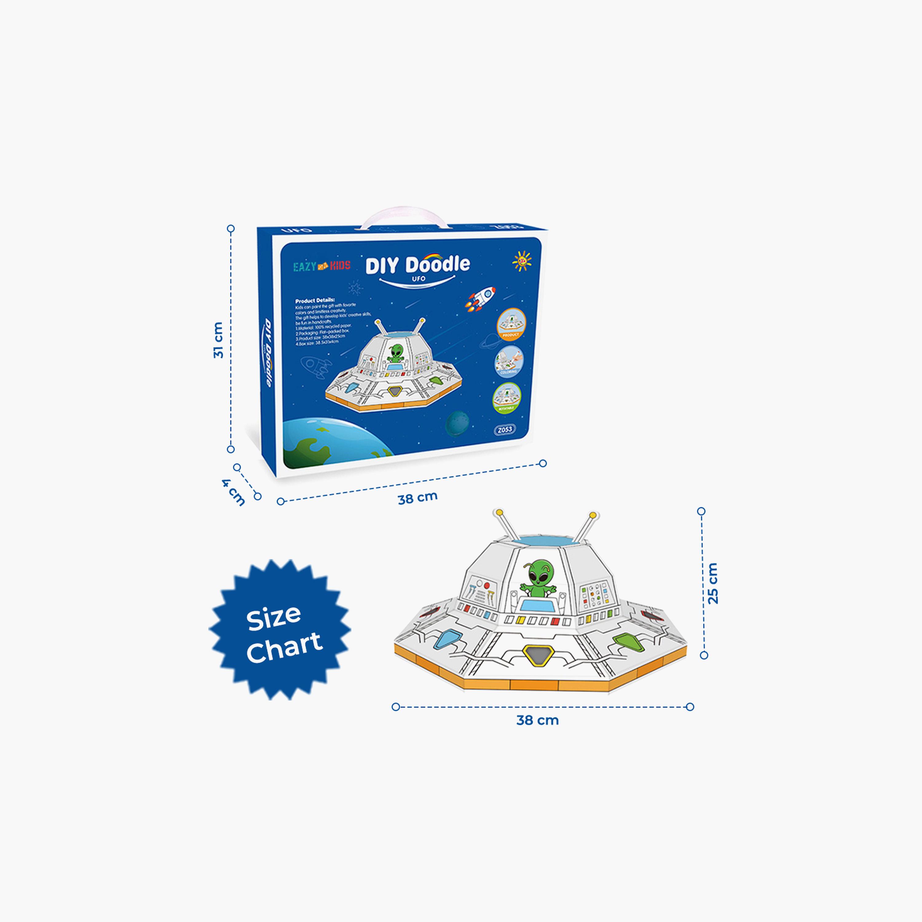 Eazy Kids DIY UFO Craft Kit with 3-Piece Colour Pens - 3 Years+-school-artsandcrafts-image-6
