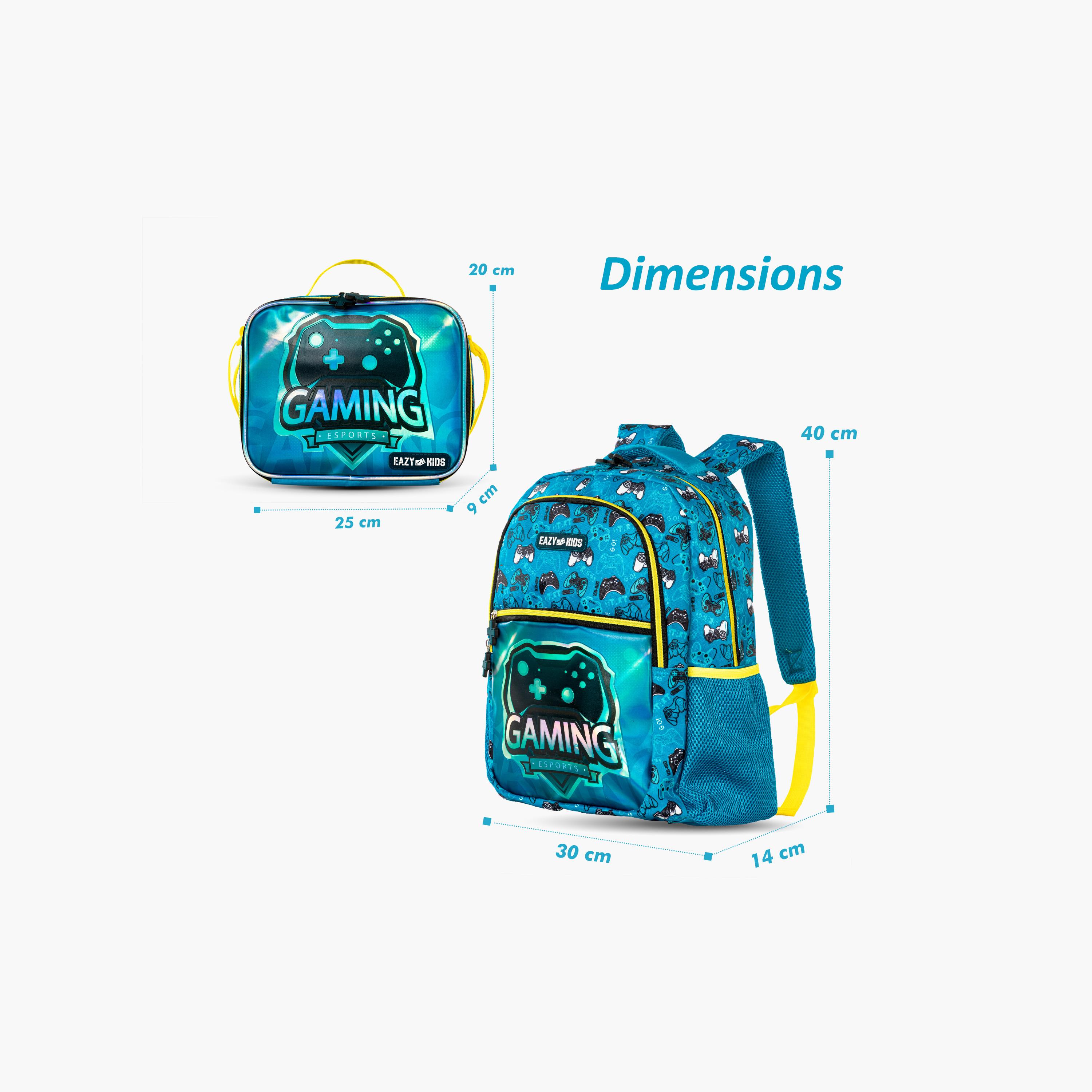 Eazy Kids 4-Piece Backpack with Trolley, Lunch Bag & Pencil Case - 16 Inch - Gaming-school-bagsandbackpacks-trolleybags-image-4
