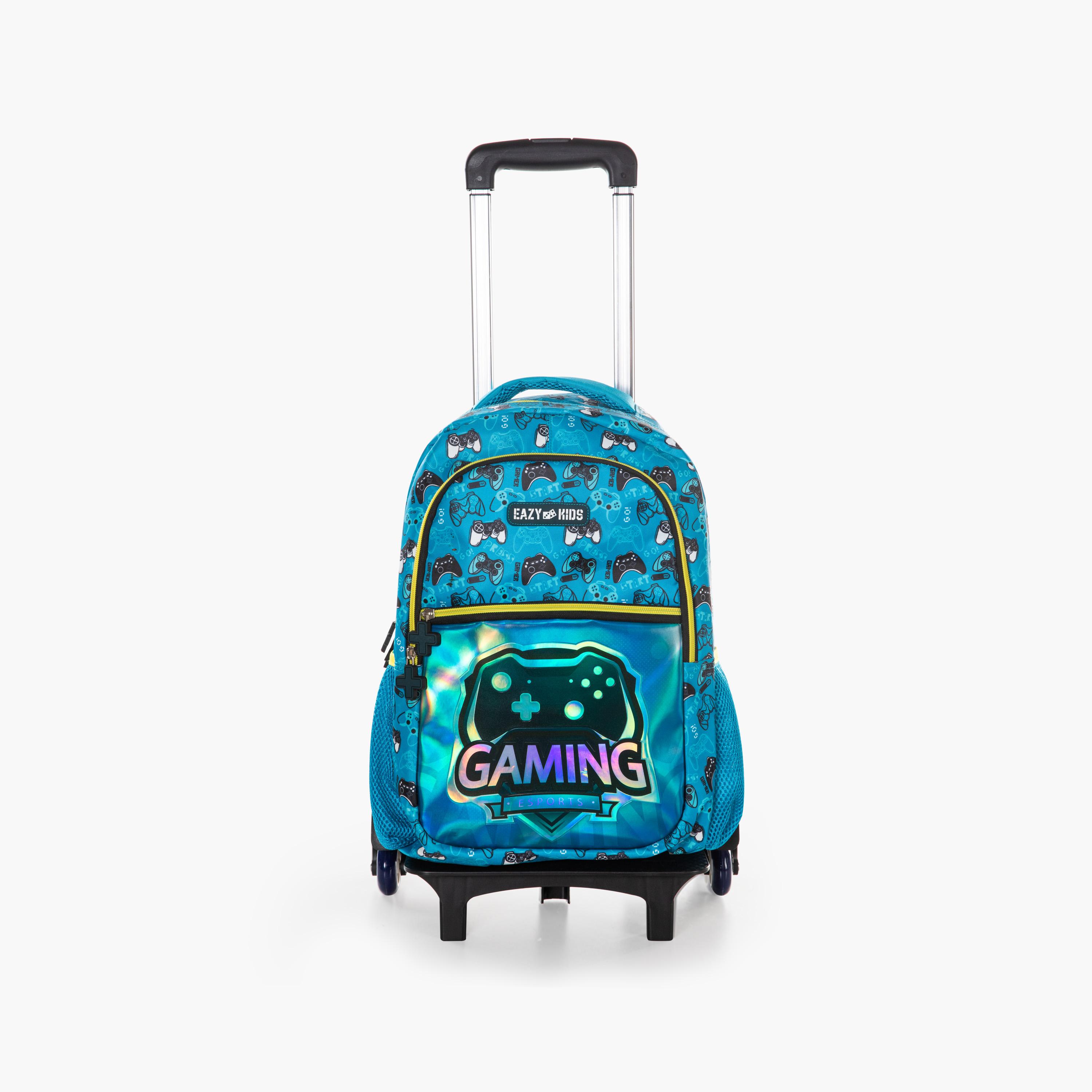 Eazy Kids 4-Piece Backpack with Trolley, Lunch Bag & Pencil Case - 16 Inch - Gaming-school-bagsandbackpacks-trolleybags-image-6