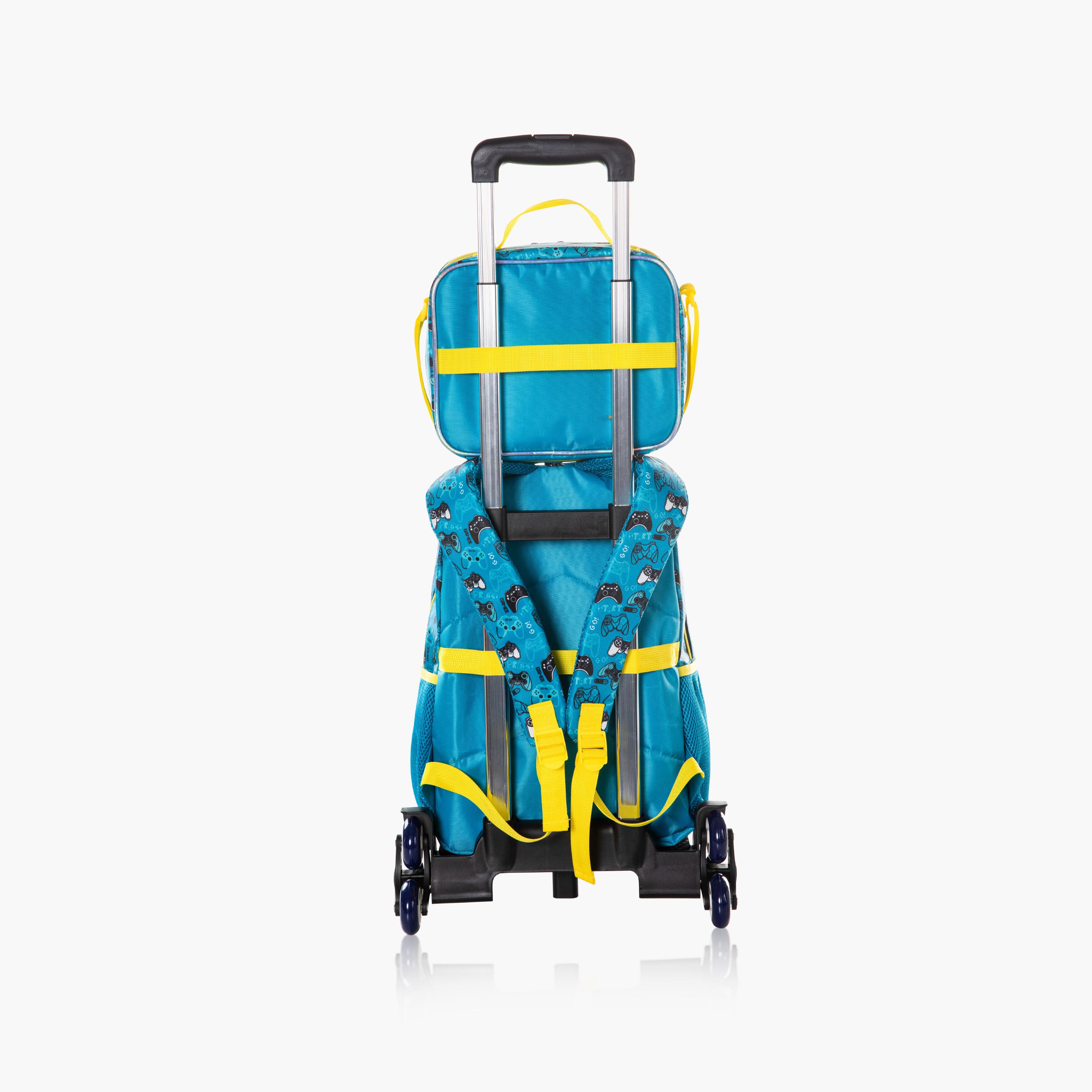 Eazy Kids 4-Piece Backpack with Trolley, Lunch Bag & Pencil Case - 16 Inch - Gaming-school-bagsandbackpacks-trolleybags-image-7