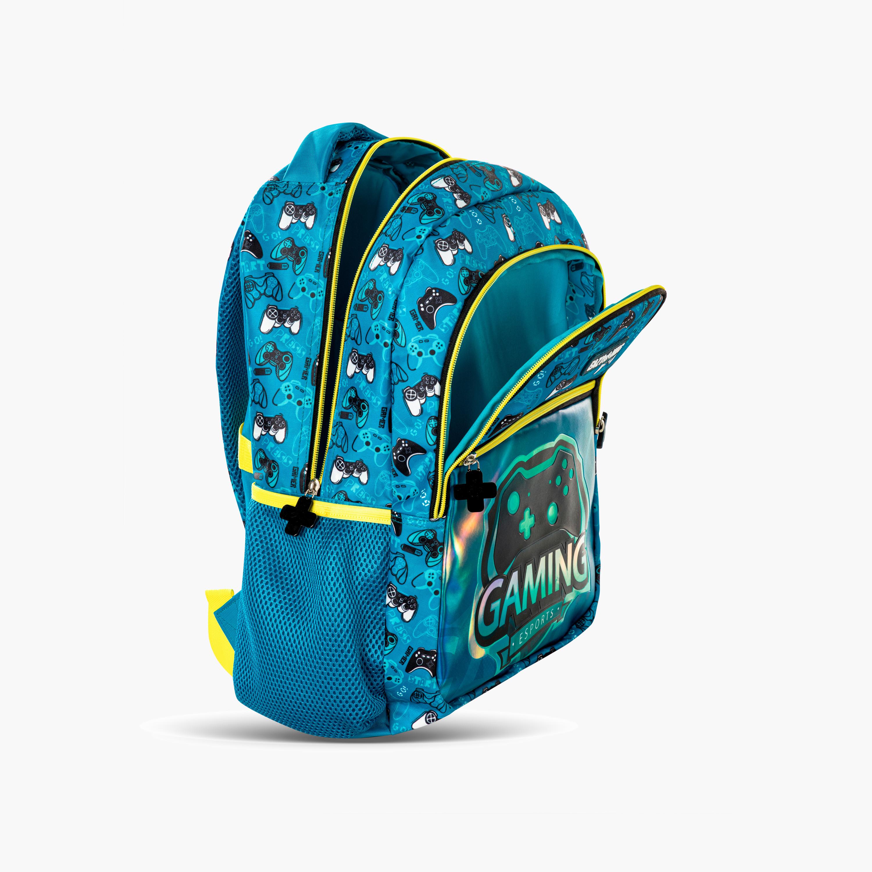 Eazy Kids 4-Piece Backpack with Trolley, Lunch Bag & Pencil Case - 16 Inch - Gaming-school-bagsandbackpacks-trolleybags-image-9
