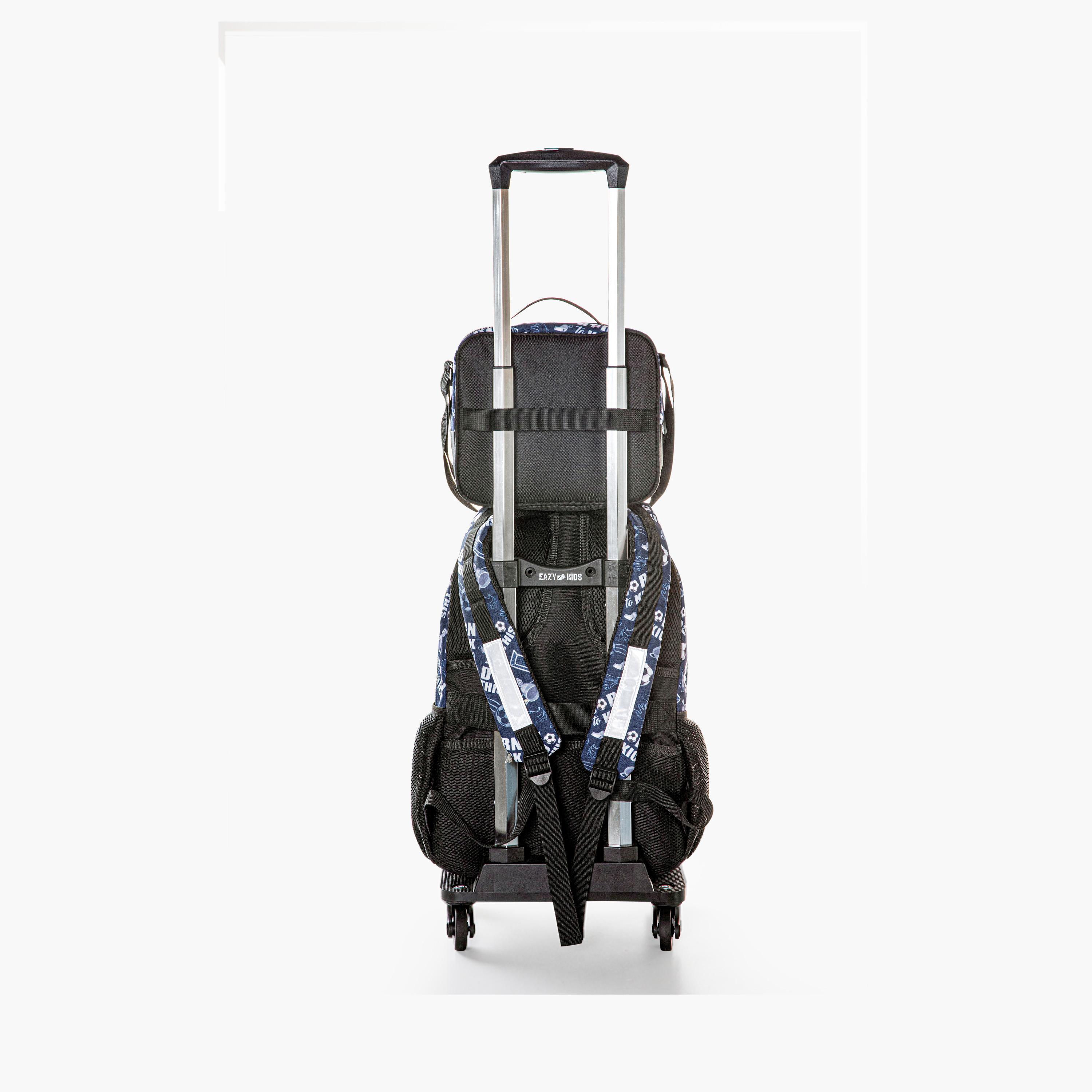 Eazy Kids 4-Piece Backpack with Trolley, Lunch Bag & Pencil Case - 18 Inch - Football - Blue-school-bagsandbackpacks-trolleybags-image-7