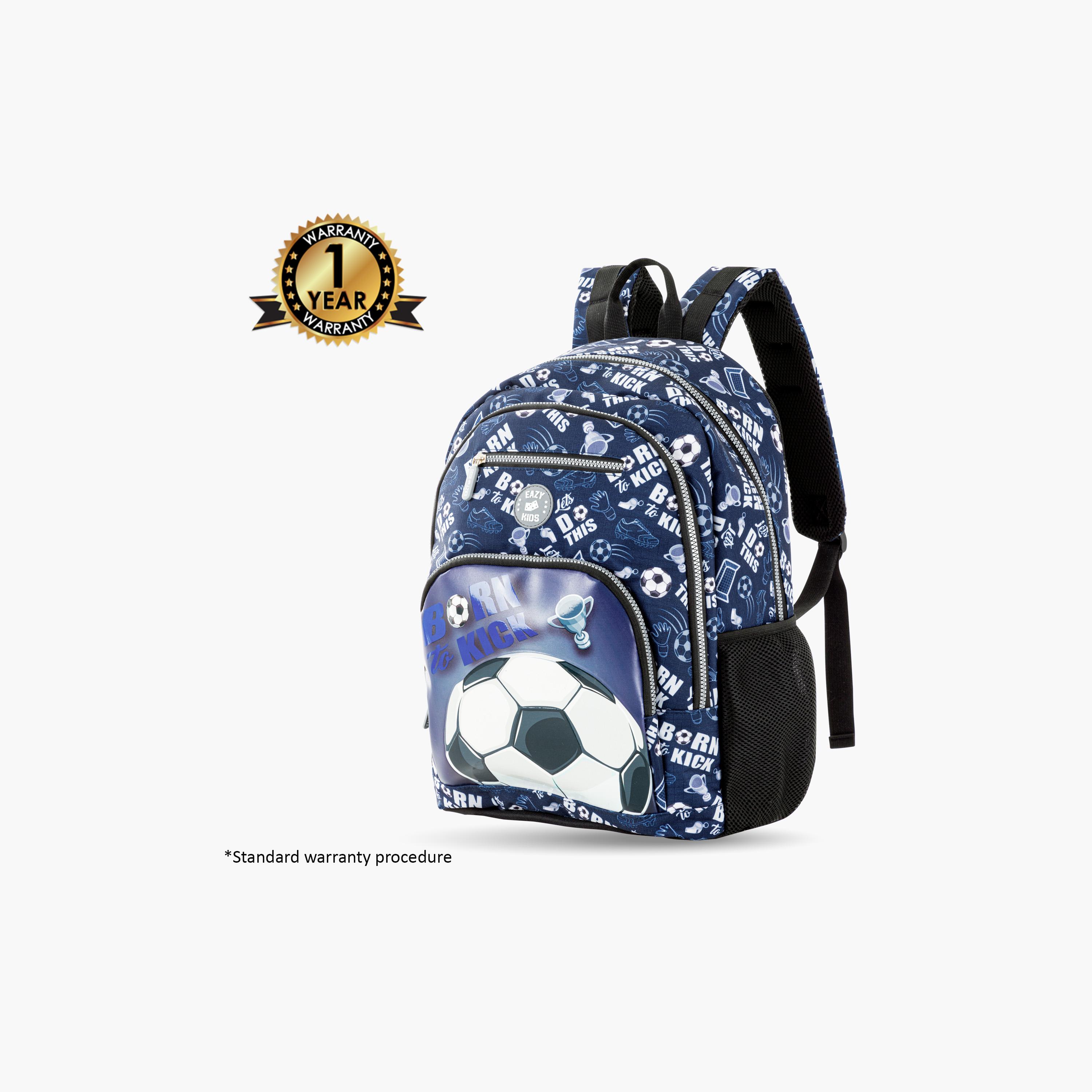 Eazy Kids 4-Piece Backpack with Trolley, Lunch Bag & Pencil Case - 18 Inch - Football - Blue-school-bagsandbackpacks-trolleybags-image-8