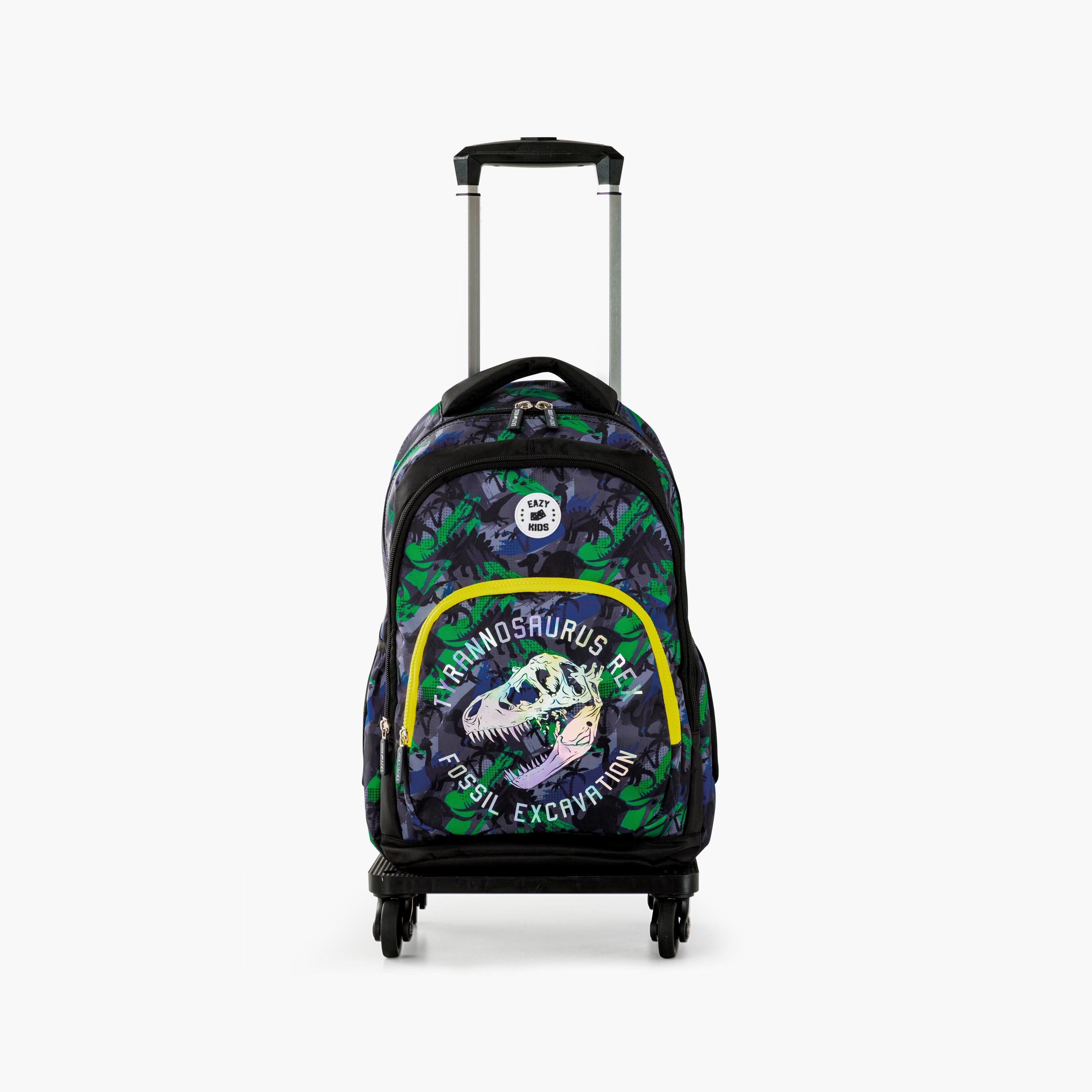 Eazy Kids 4-Piece Backpack with Trolley, Lunch Bag & Pencil Case - 17 Inch - T-Rex - Multicolour-school-bagsandbackpacks-trolleybags-image-6