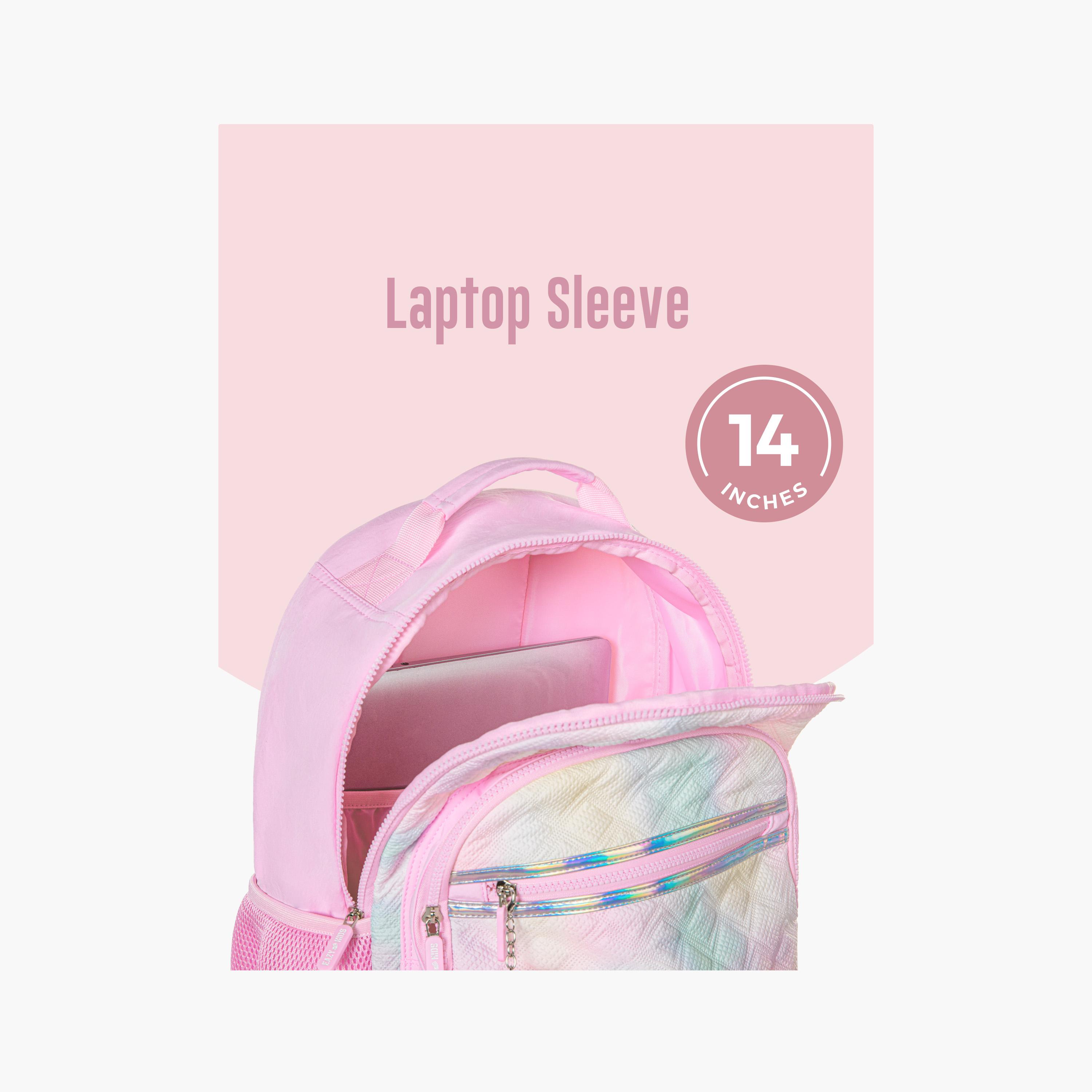 حقيبة ظهر إيزي كيدز، 4 قطع، مع عربة، وحقيبة غداء، وحافظة أقلام - 17 بوصة - سكر بوب - وردي-school-bagsandbackpacks-trolleybags-image-1