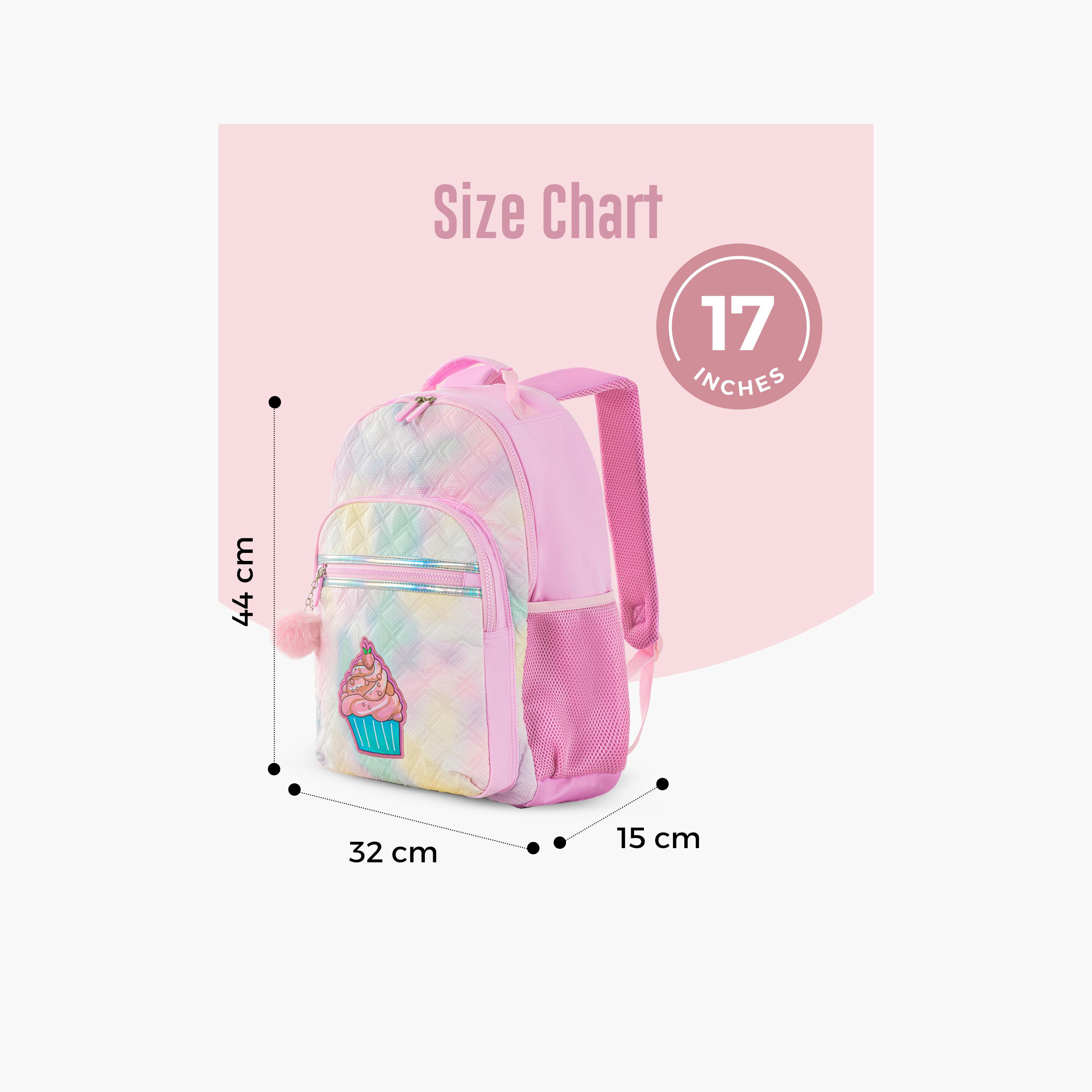 حقيبة ظهر إيزي كيدز، 4 قطع، مع عربة، وحقيبة غداء، وحافظة أقلام - 17 بوصة - سكر بوب - وردي-school-bagsandbackpacks-trolleybags-image-6