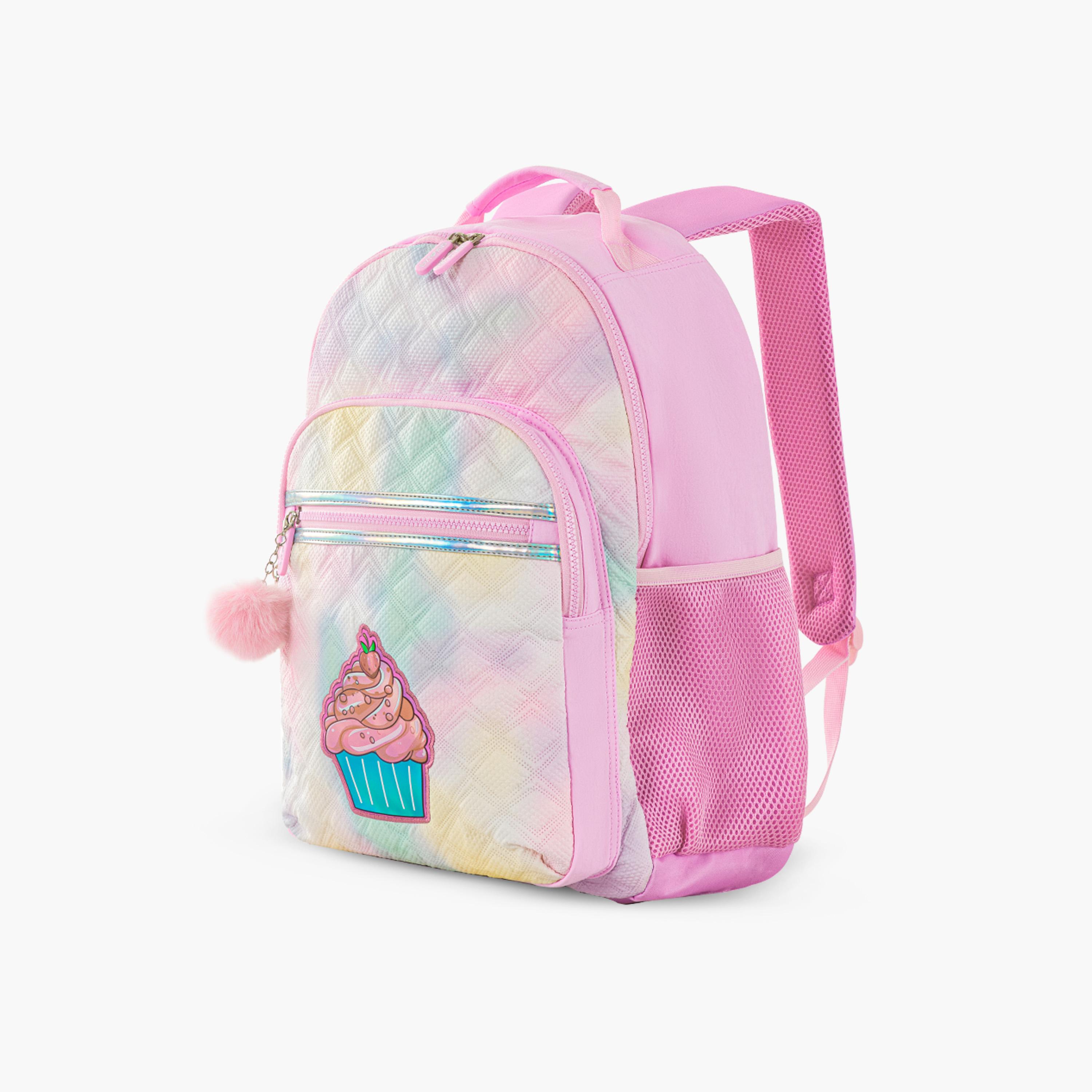 حقيبة ظهر إيزي كيدز، 4 قطع، مع عربة، وحقيبة غداء، وحافظة أقلام - 17 بوصة - سكر بوب - وردي-school-bagsandbackpacks-trolleybags-image-2