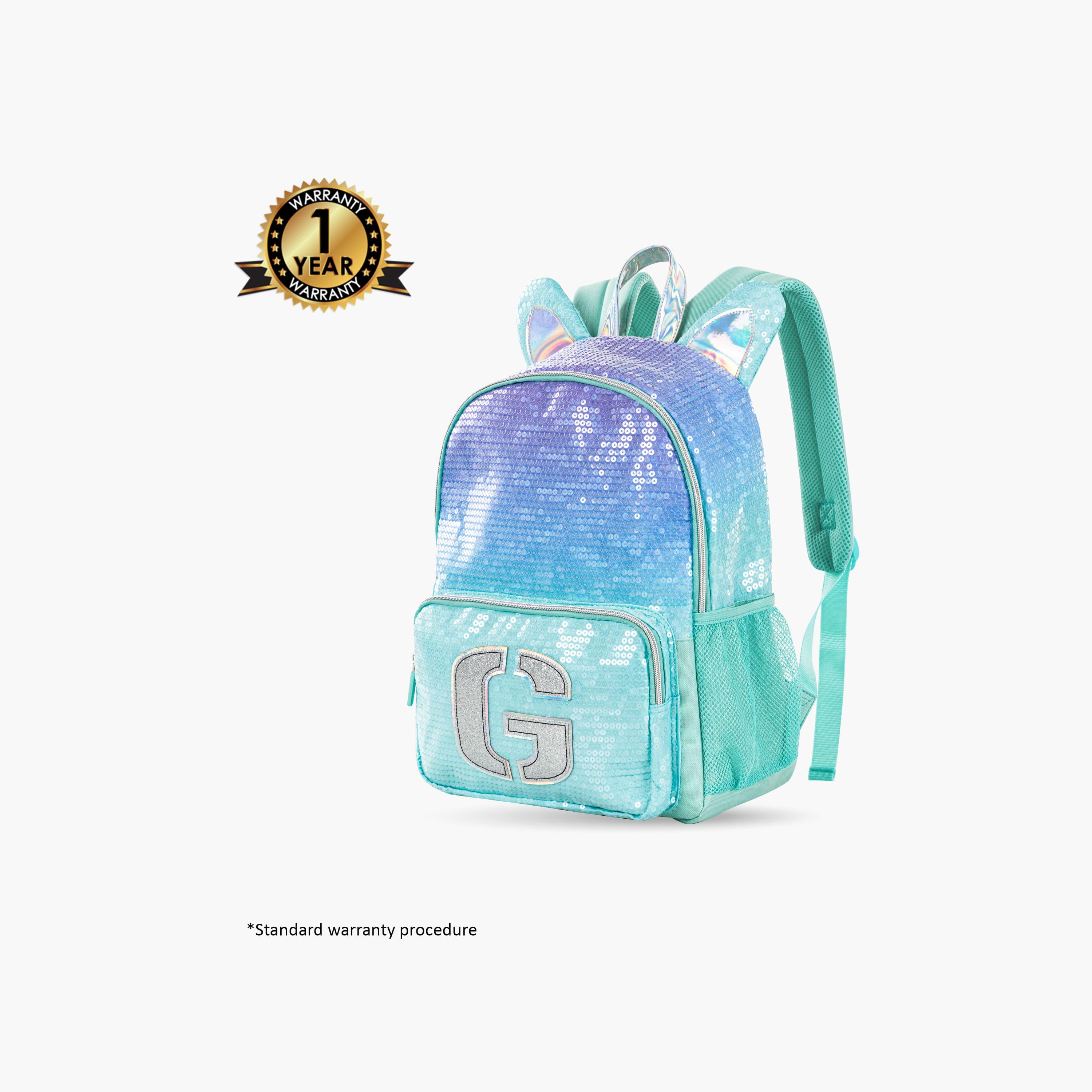 Eazy Kids 4-Piece Backpack with Trolley, Lunch Bag & Pencil Case - 17 Inch - Girl Glitter - Green-school-bagsandbackpacks-trolleybags-image-8