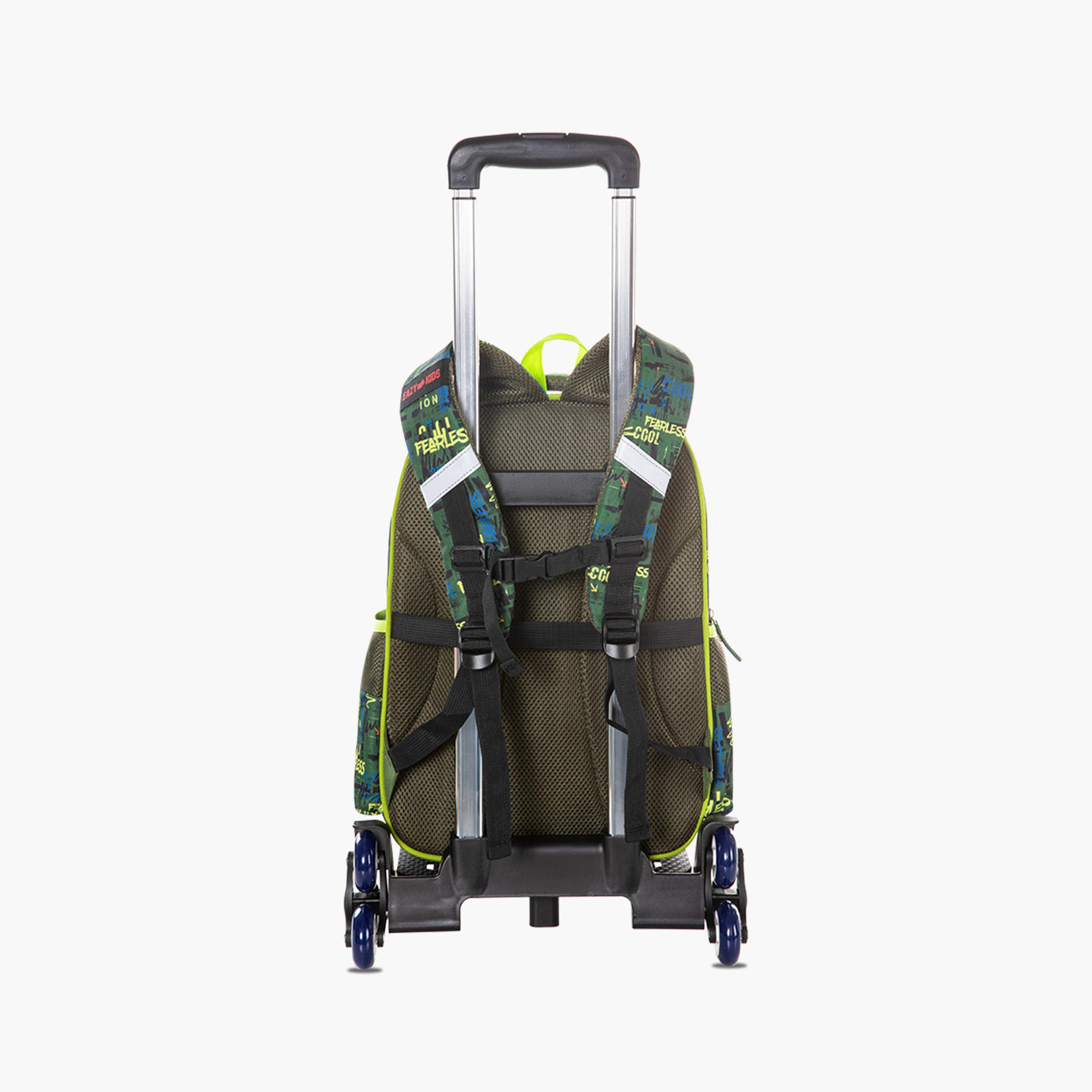 Eazy Kids School Bag with Trolley & Pencil Case - 16 Inch - Dino - Green-school-bagsandbackpacks-trolleybags-image-8