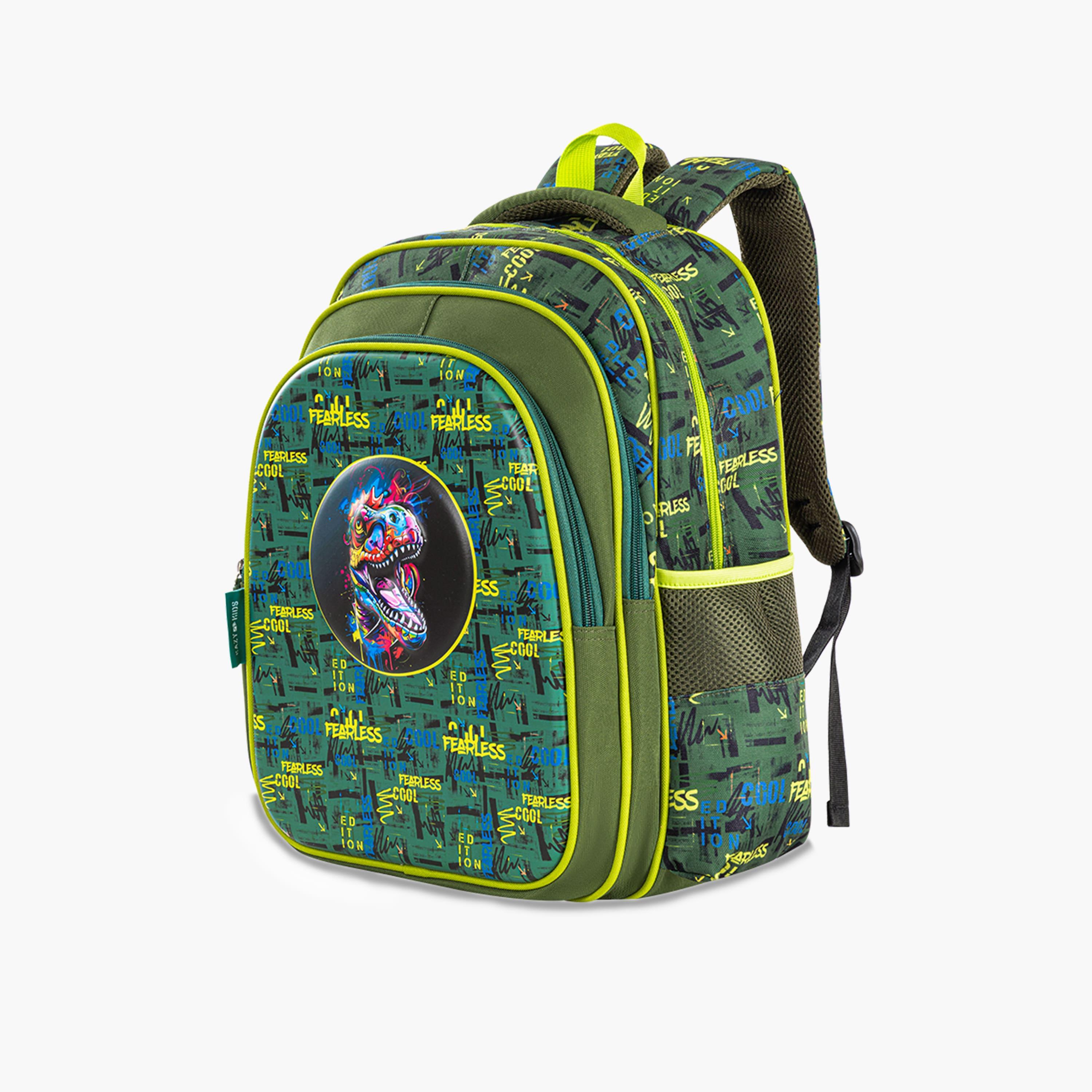 Eazy Kids School Bag with Trolley & Pencil Case - 16 Inch - Dino - Green-school-bagsandbackpacks-trolleybags-image-9