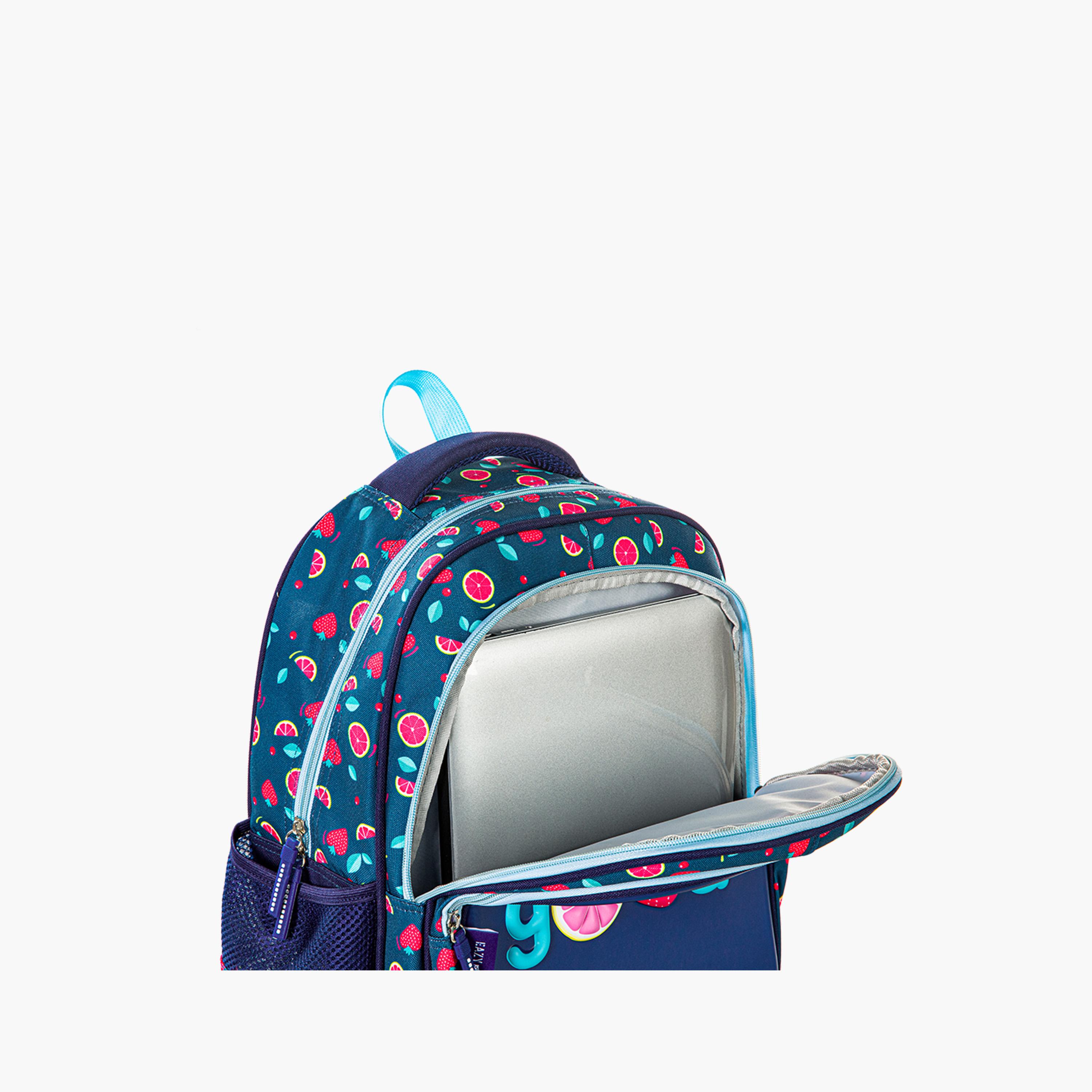 حقيبة مدرسية إيزي كيدز مع عربة وحافظة أقلام - 16 بوصة - لون توتي - أزرق-school-bagsandbackpacks-trolleybags-image-12
