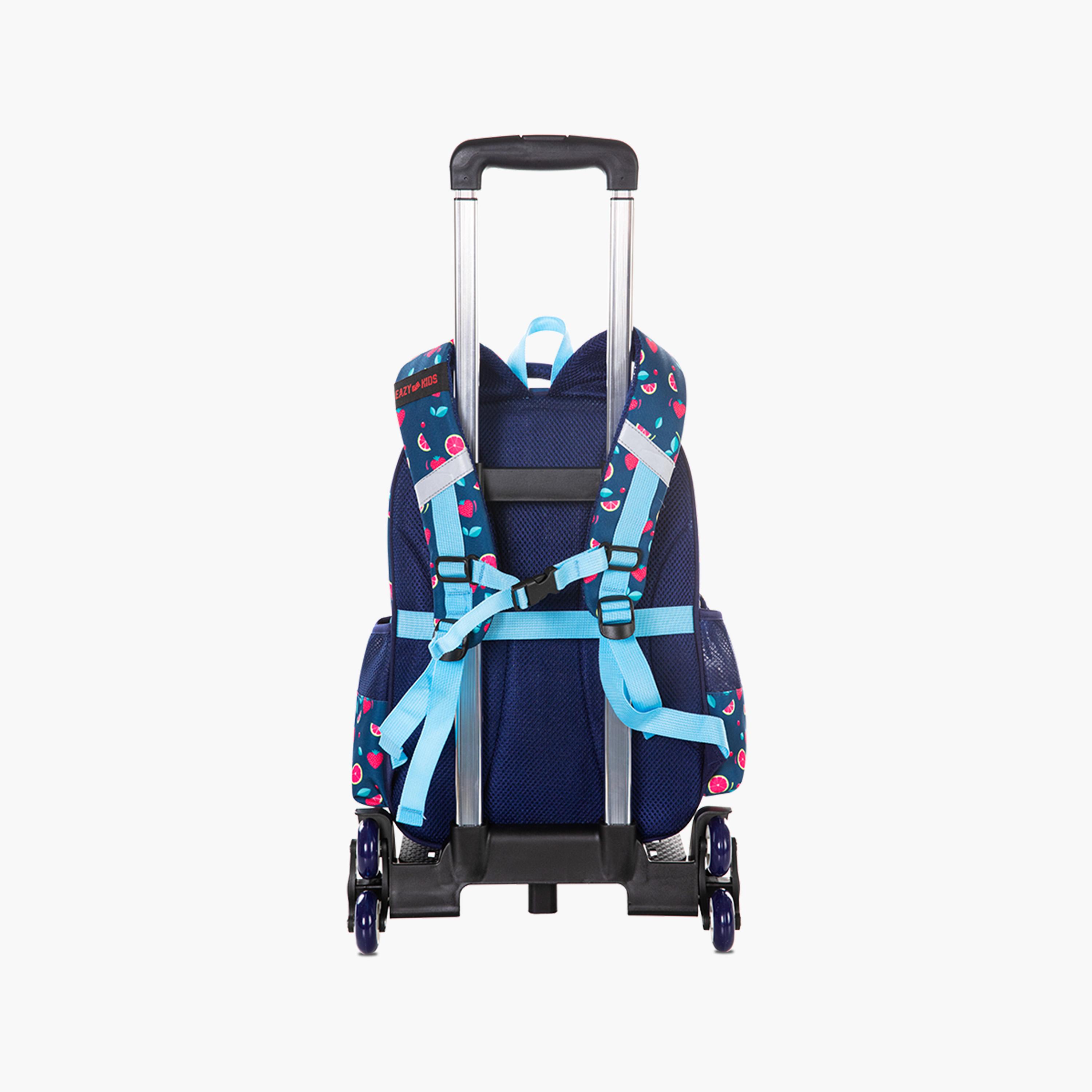 حقيبة مدرسية إيزي كيدز مع عربة وحافظة أقلام - 16 بوصة - لون توتي - أزرق-school-bagsandbackpacks-trolleybags-image-8