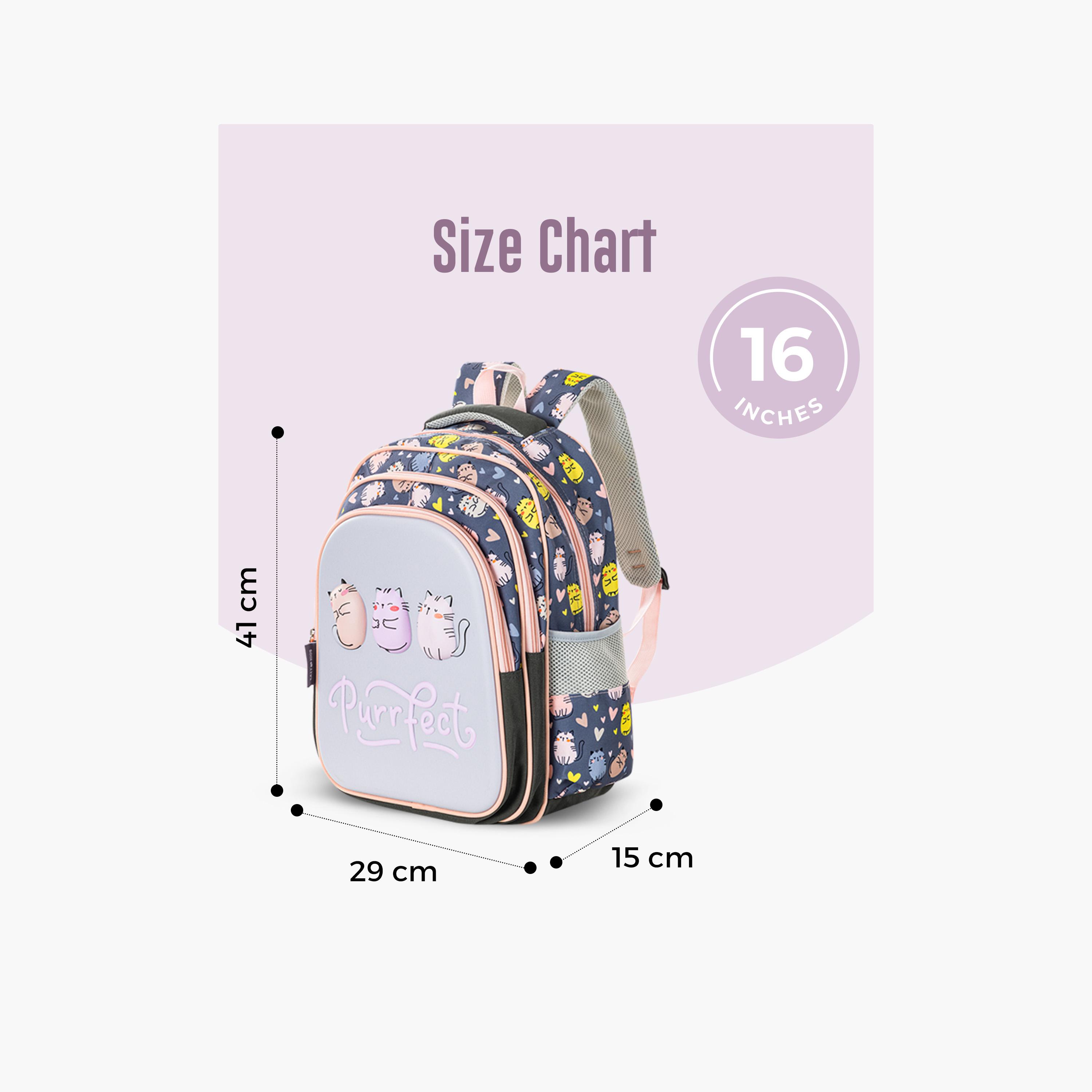 Eazy Kids School Bag with Trolley & Pencil Case - 16 Inch - Purrfect - Grey-school-bagsandbackpacks-trolleybags-image-5