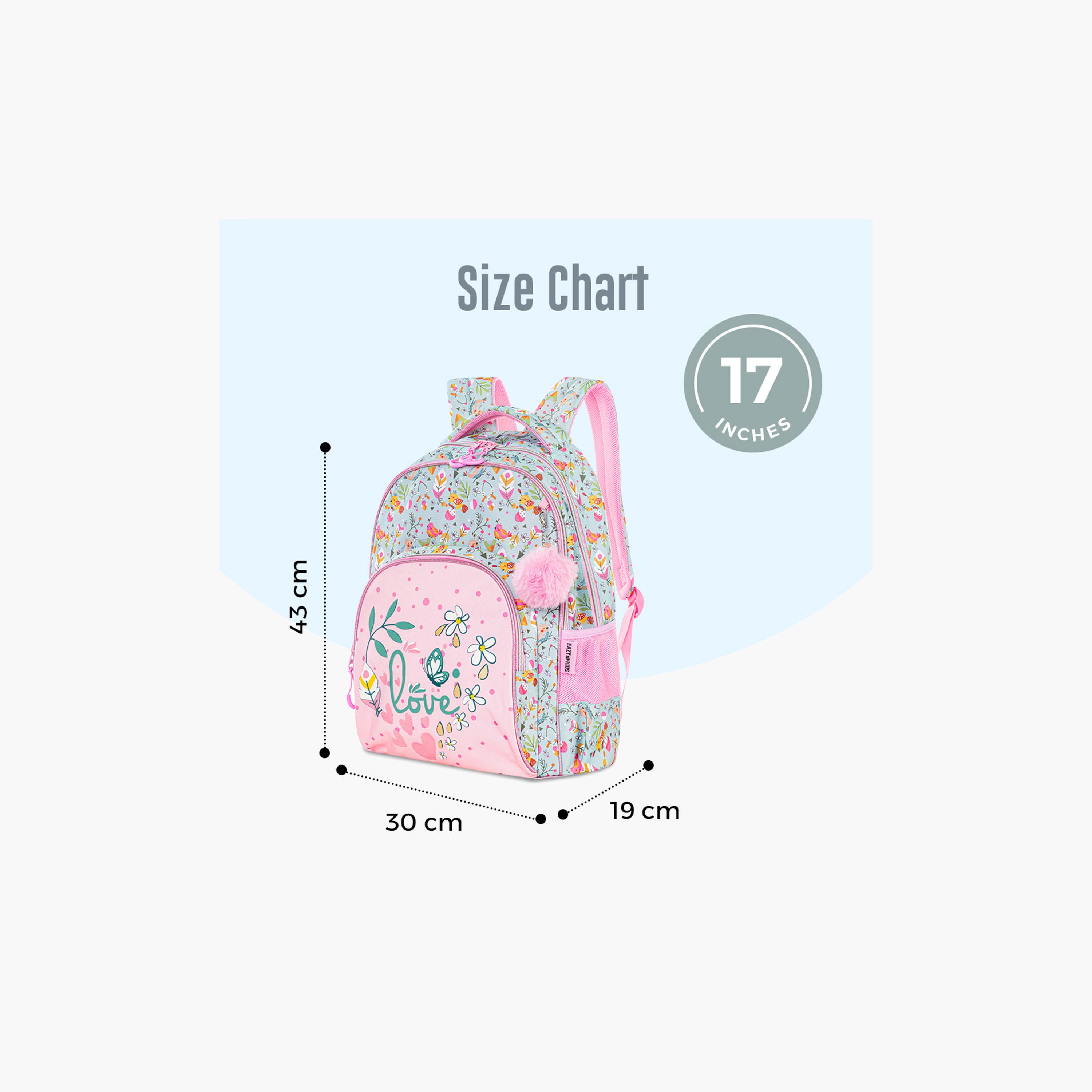 Eazy Kids School Bag with Trolley & Pencil Pouch - 17 Inch - Love - Pink-school-bagsandbackpacks-trolleybags-image-5