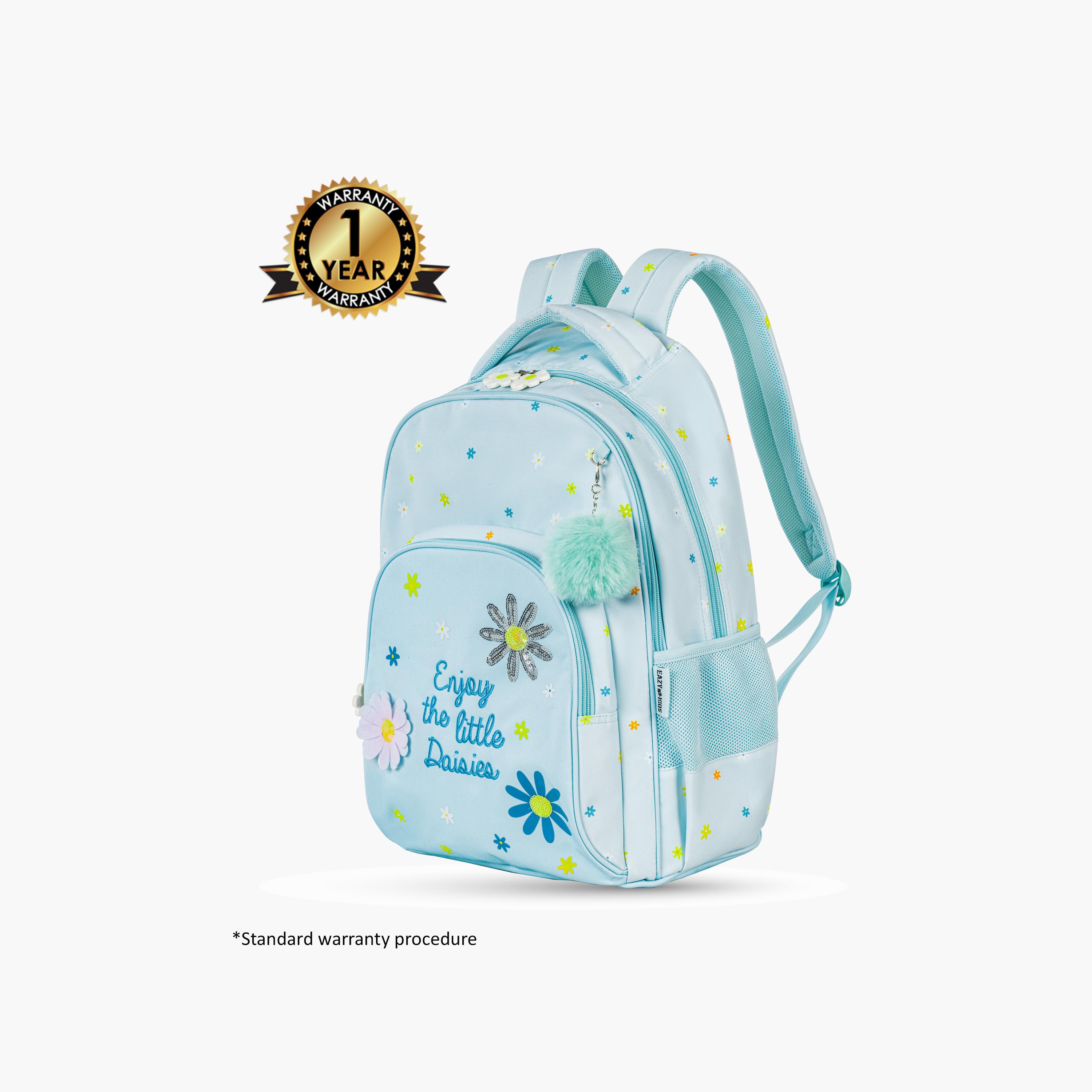 Eazy Kids School Bag with Trolley, Lunch Bag & Pencil Pouch - 17 Inch - Little Daisy - Green-school-bagsandbackpacks-trolleybags-image-10