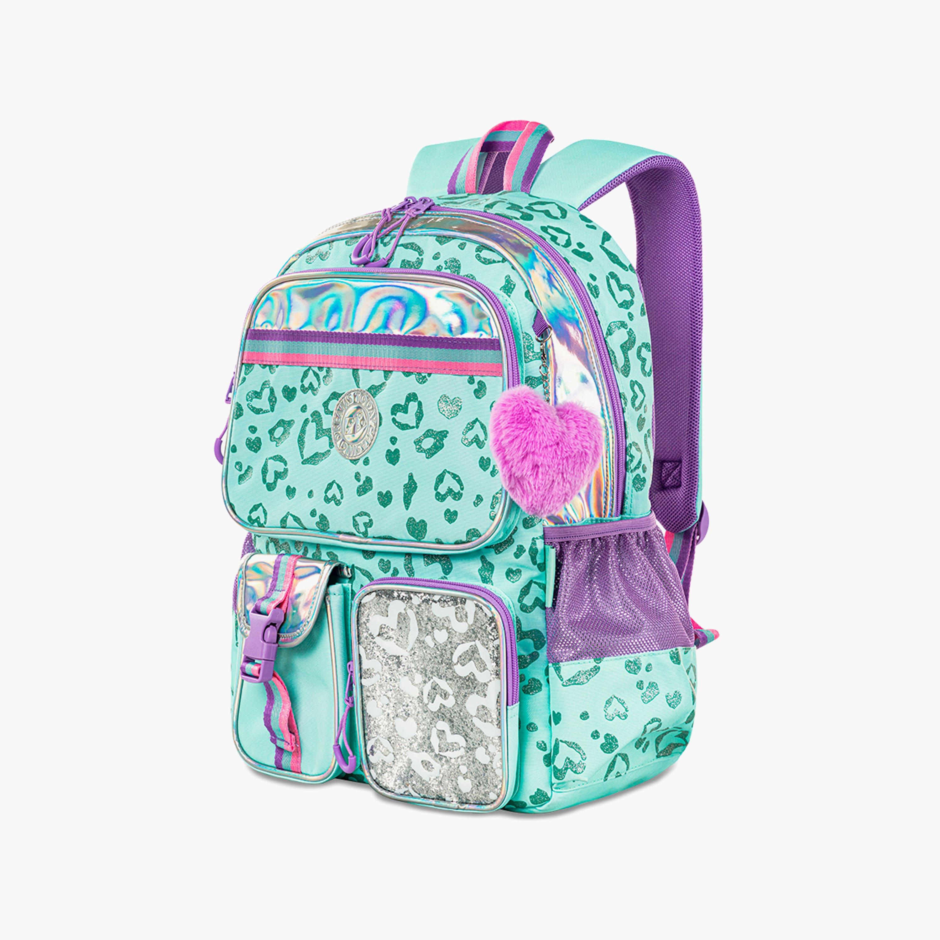 Eazy Kids School Bag with Trolley, Lunch Bag & Pencil Pouch - 17 Inch - Love - Green-school-bagsandbackpacks-trolleybags-image-10