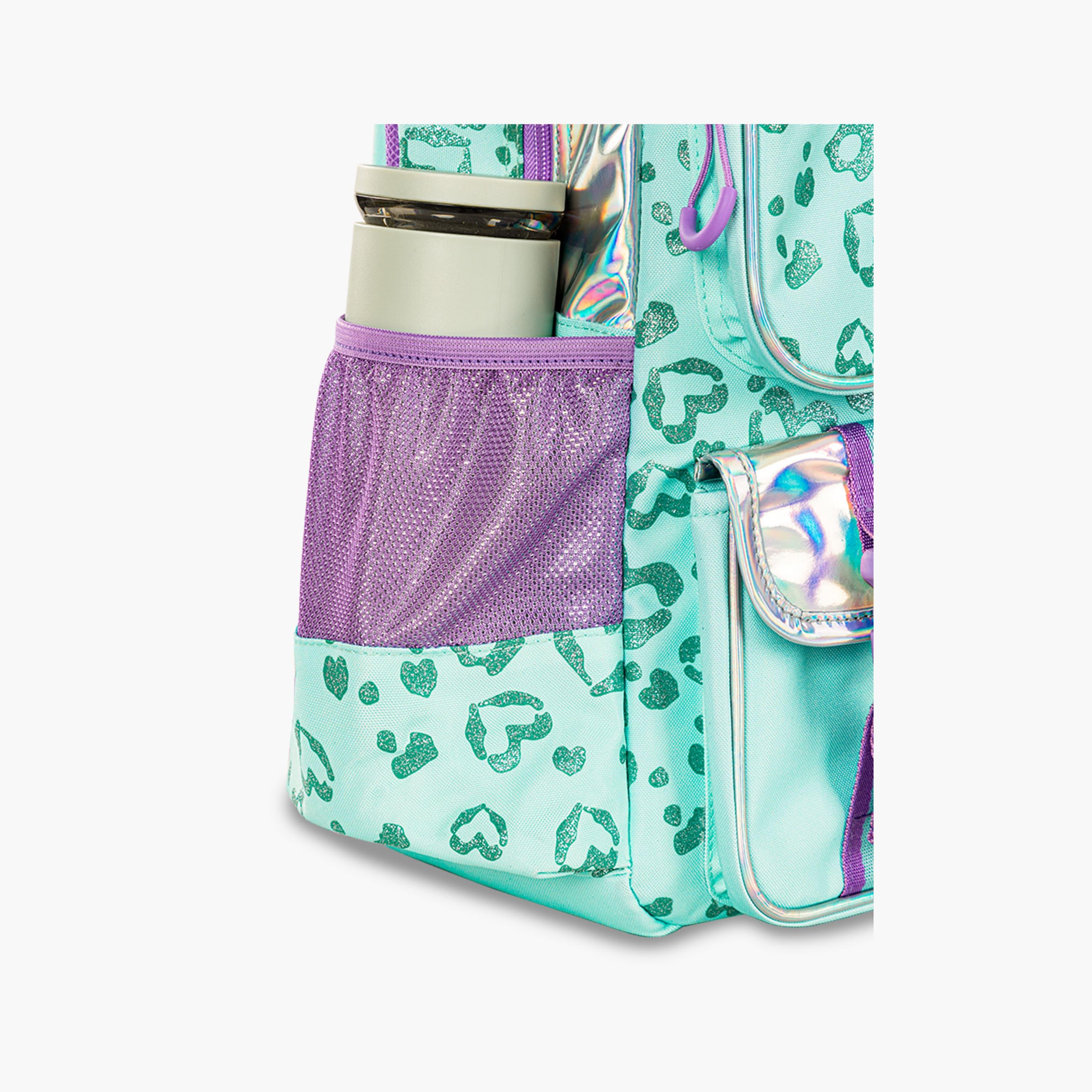 Eazy Kids School Bag with Trolley, Lunch Bag & Pencil Pouch - 17 Inch - Love - Green-school-bagsandbackpacks-trolleybags-image-11