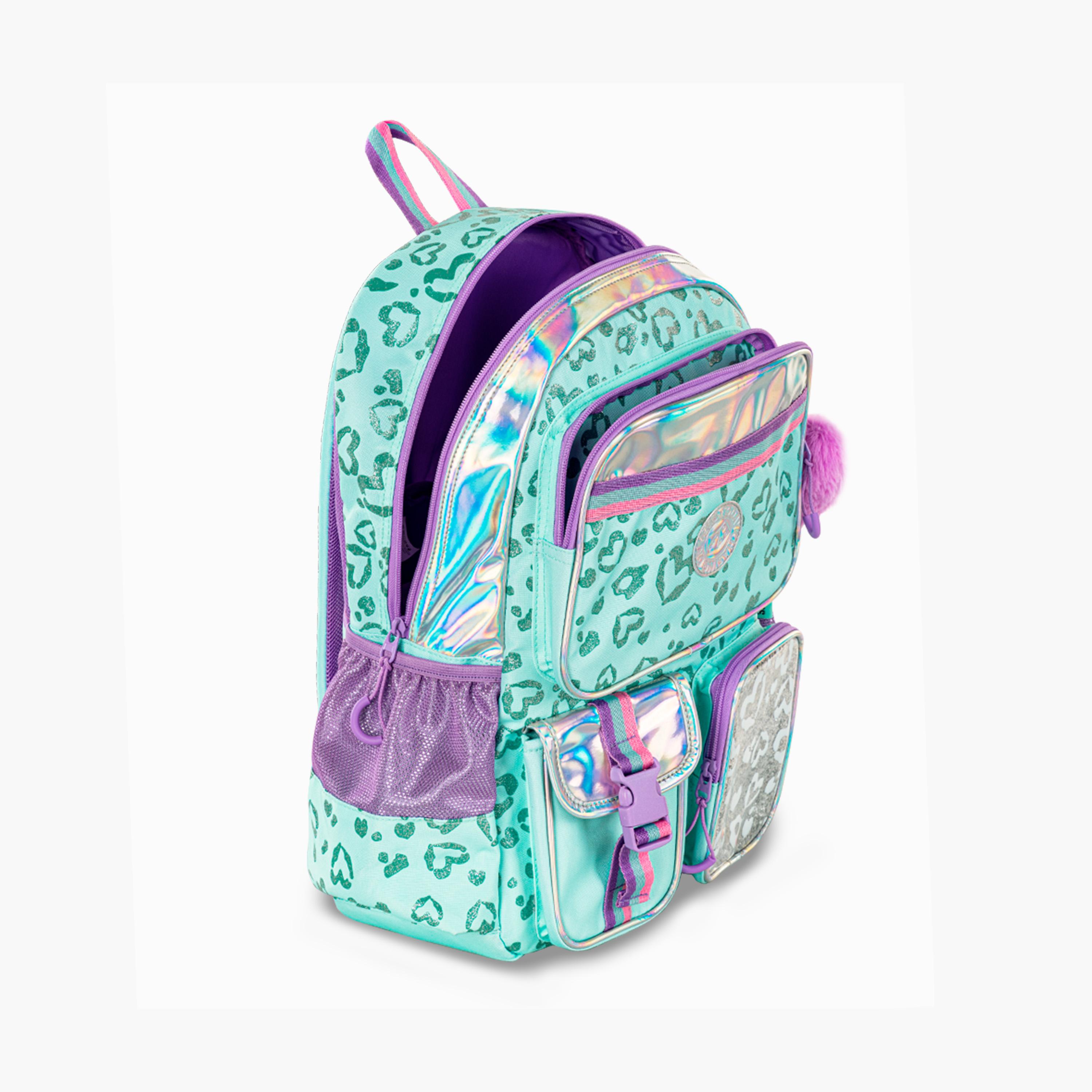 Eazy Kids School Bag with Trolley, Lunch Bag & Pencil Pouch - 17 Inch - Love - Green-school-bagsandbackpacks-trolleybags-image-12