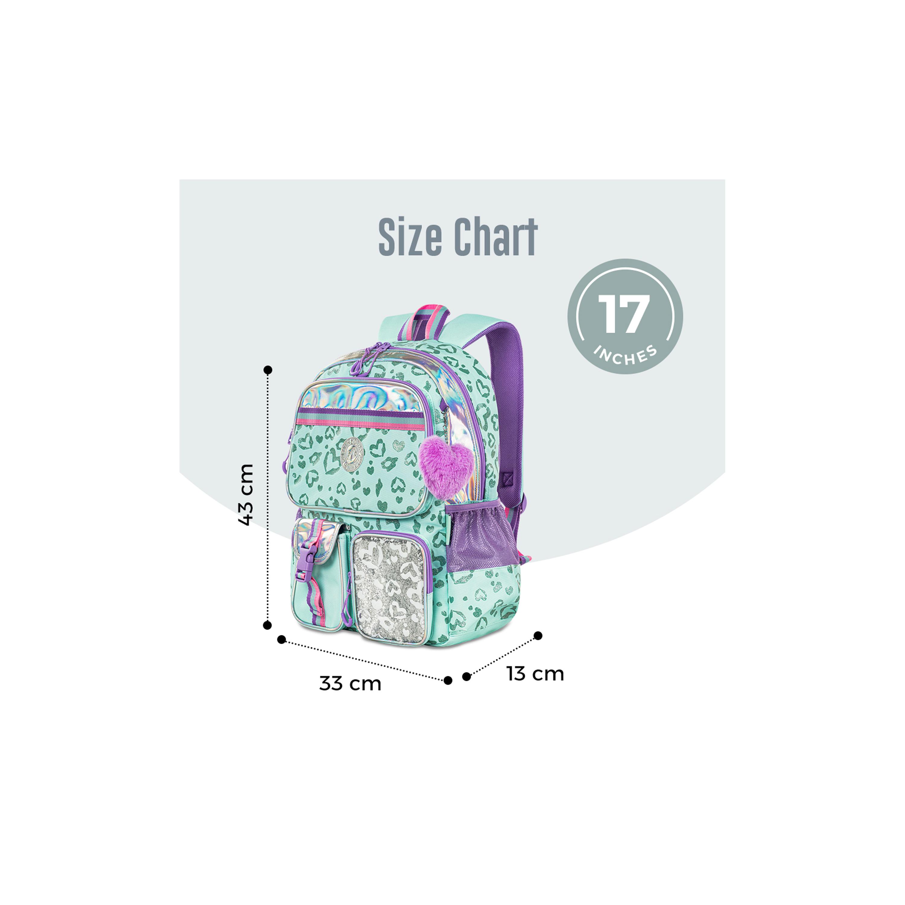 Eazy Kids School Bag with Trolley, Lunch Bag & Pencil Pouch - 17 Inch - Love - Green-school-bagsandbackpacks-trolleybags-image-6