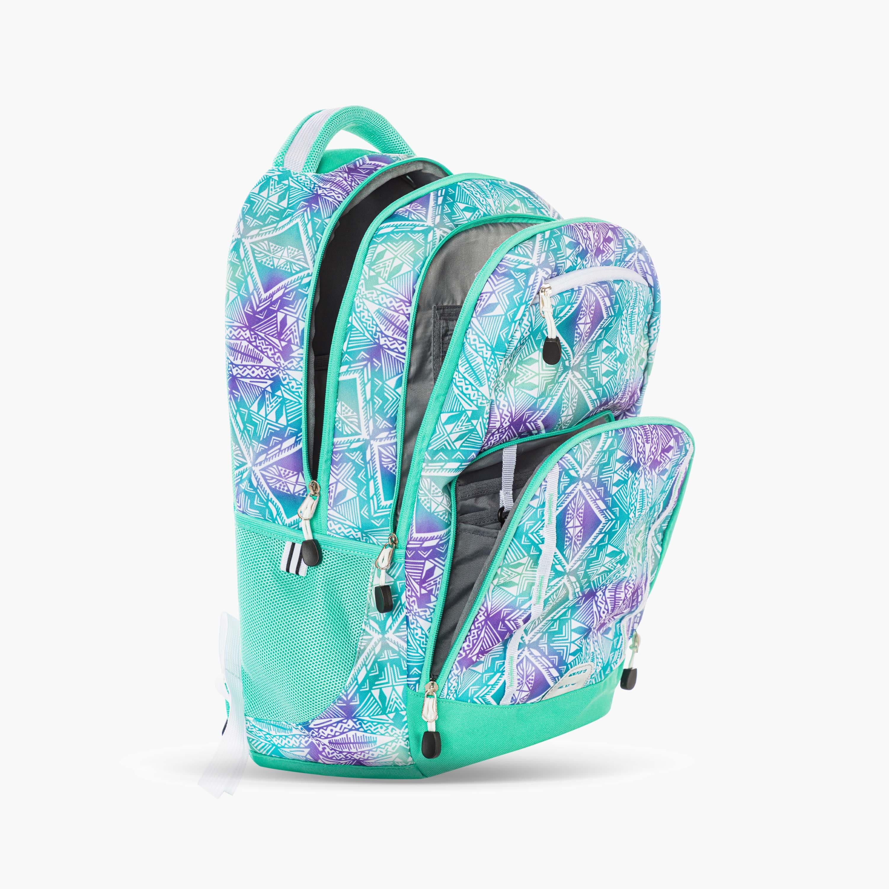 Eazy Kids School Bag with Trolley - 18 Inch - Geometrical - Green-school-bagsandbackpacks-trolleybags-image-10