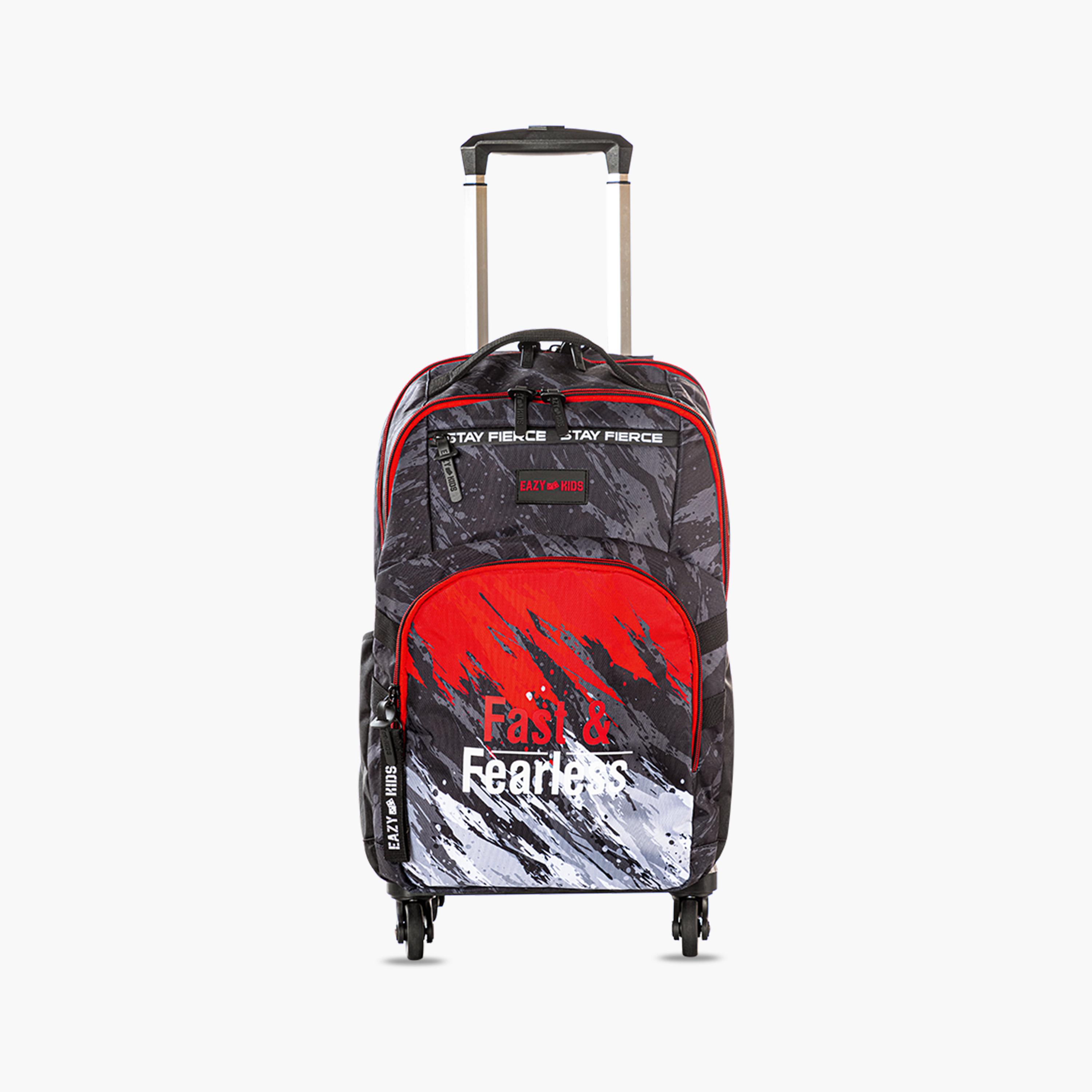 Eazy Kids School Bag with Trolley & Laptop Compartment - 20 Inch - Fast & Fearless - Green-school-bagsandbackpacks-trolleybags-image-6