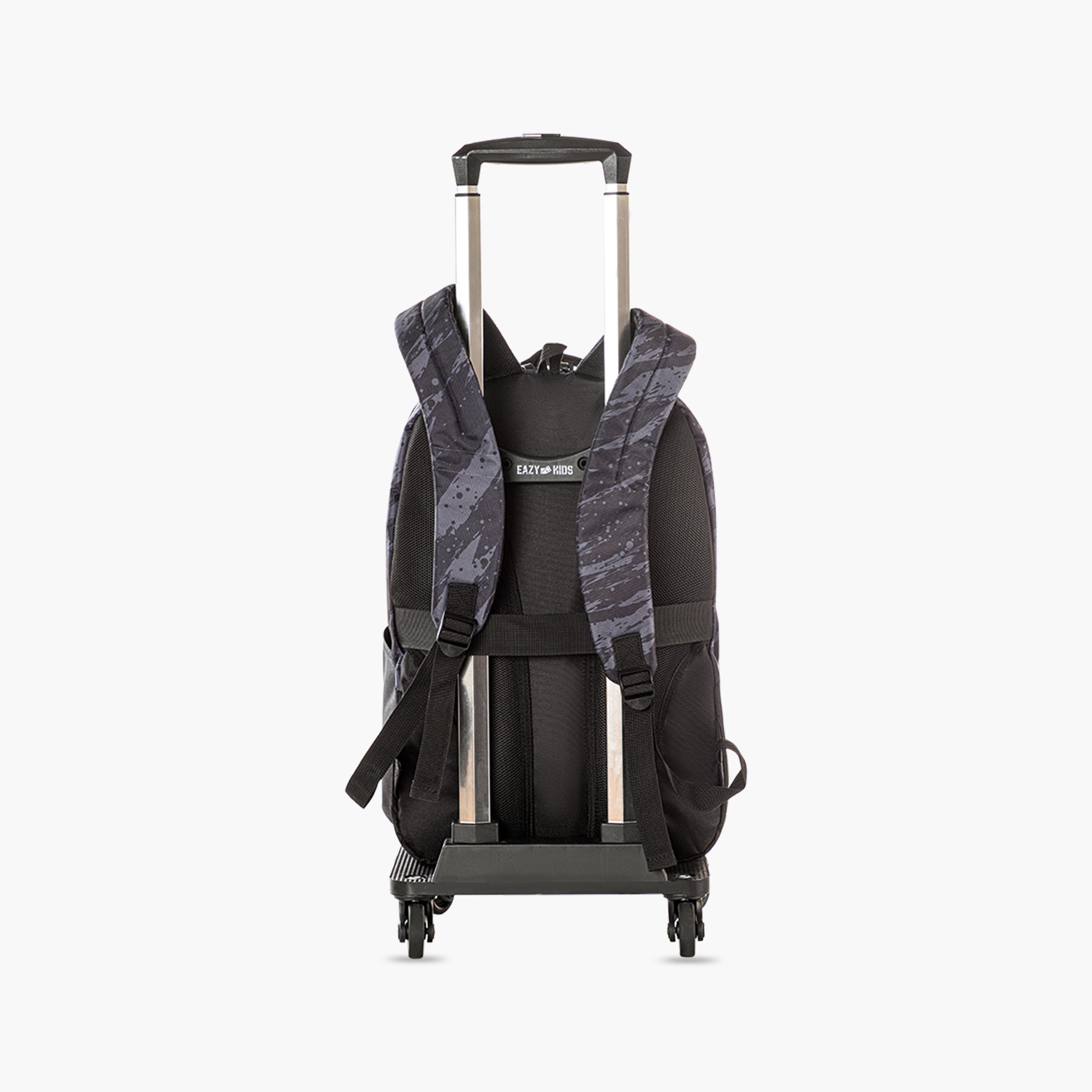 Eazy Kids School Bag with Trolley & Laptop Compartment - 20 Inch - Fast & Fearless - Green-school-bagsandbackpacks-trolleybags-image-7