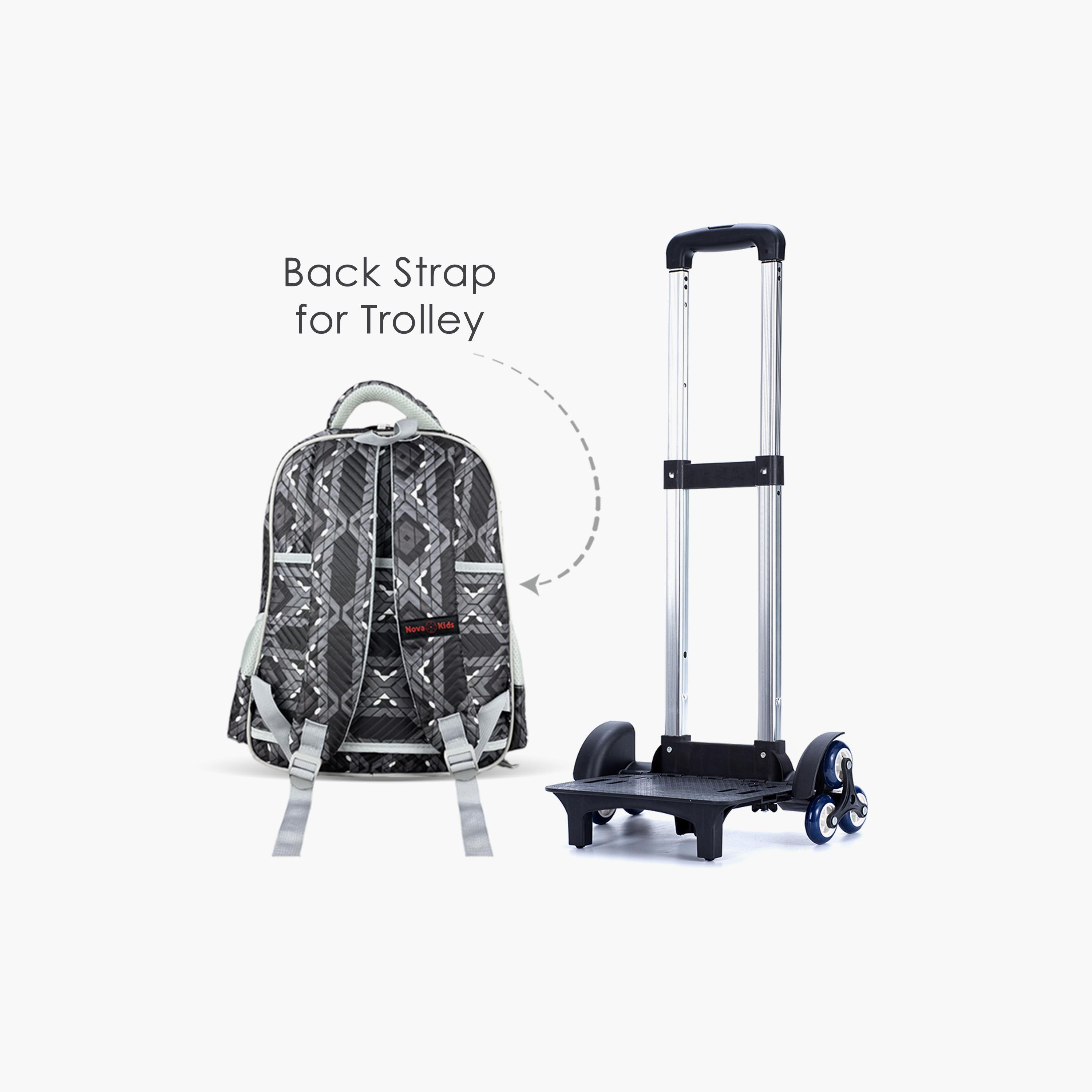 حقيبة مدرسية ثلاثية الأبعاد من نوفا كيدز مع عربة - 16.5 بوصة - كرة قدم - رمادي-school-bagsandbackpacks-trolleybags-image-6