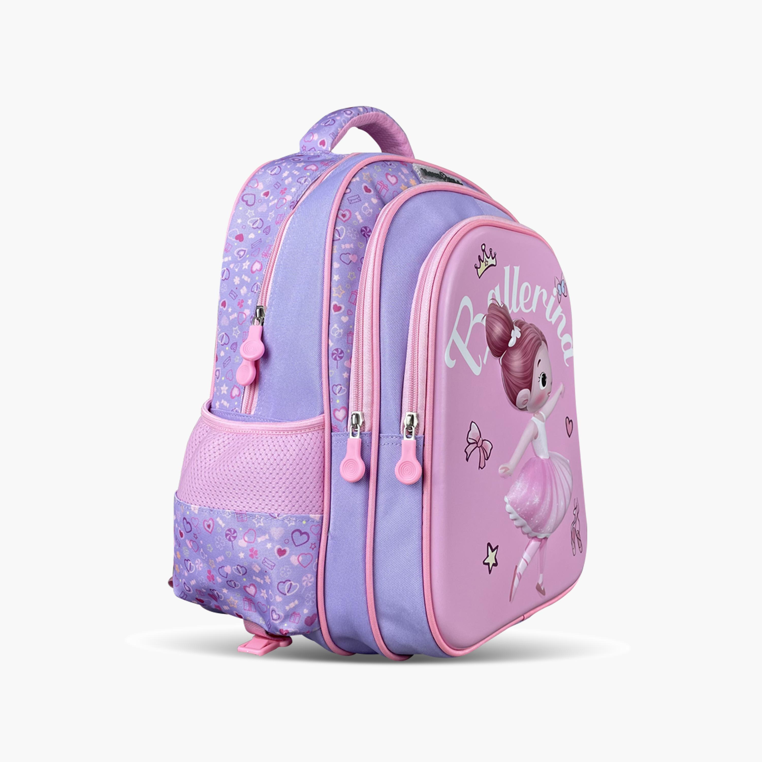 Nova Kids 3D School Bag with Trolley - 16.5 Inch - Ballerina - Pink-school-bagsandbackpacks-trolleybags-image-6