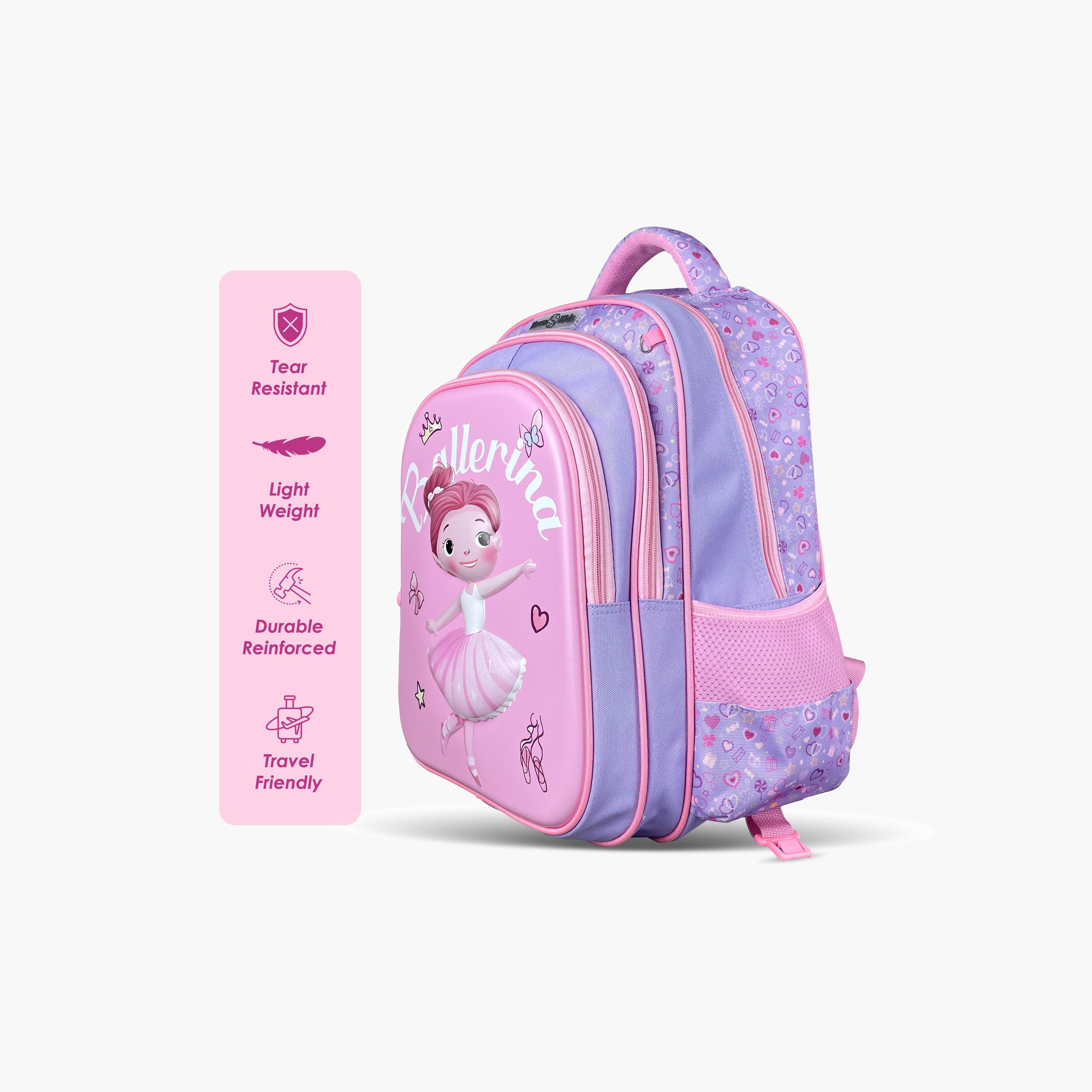 Nova Kids 3D School Bag with Trolley - 16.5 Inch - Ballerina - Pink-school-bagsandbackpacks-trolleybags-image-7