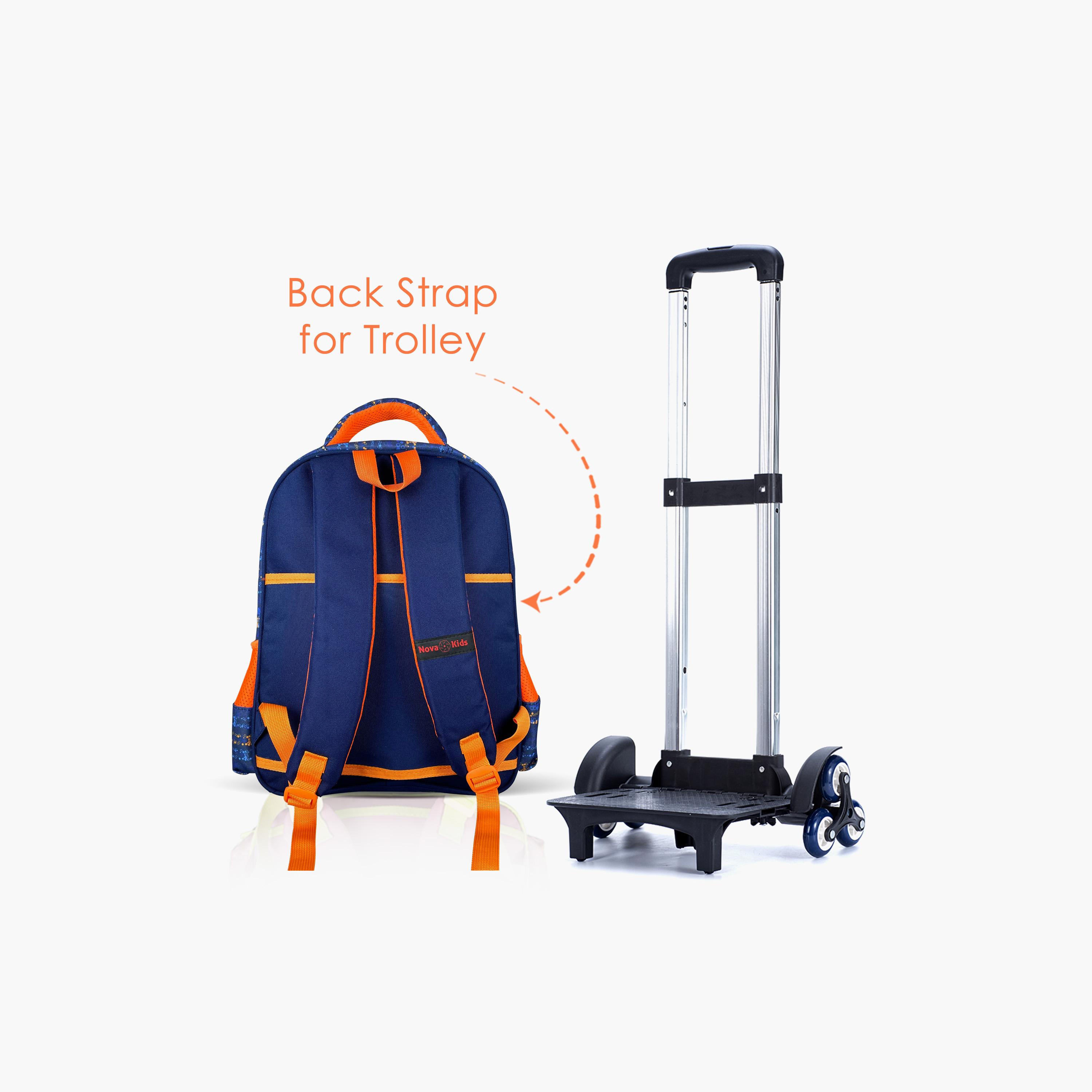 Nova Kids 3D School Bag with Trolley - 16.5 Inch - Astronaut - Blue-school-bagsandbackpacks-trolleybags-image-17