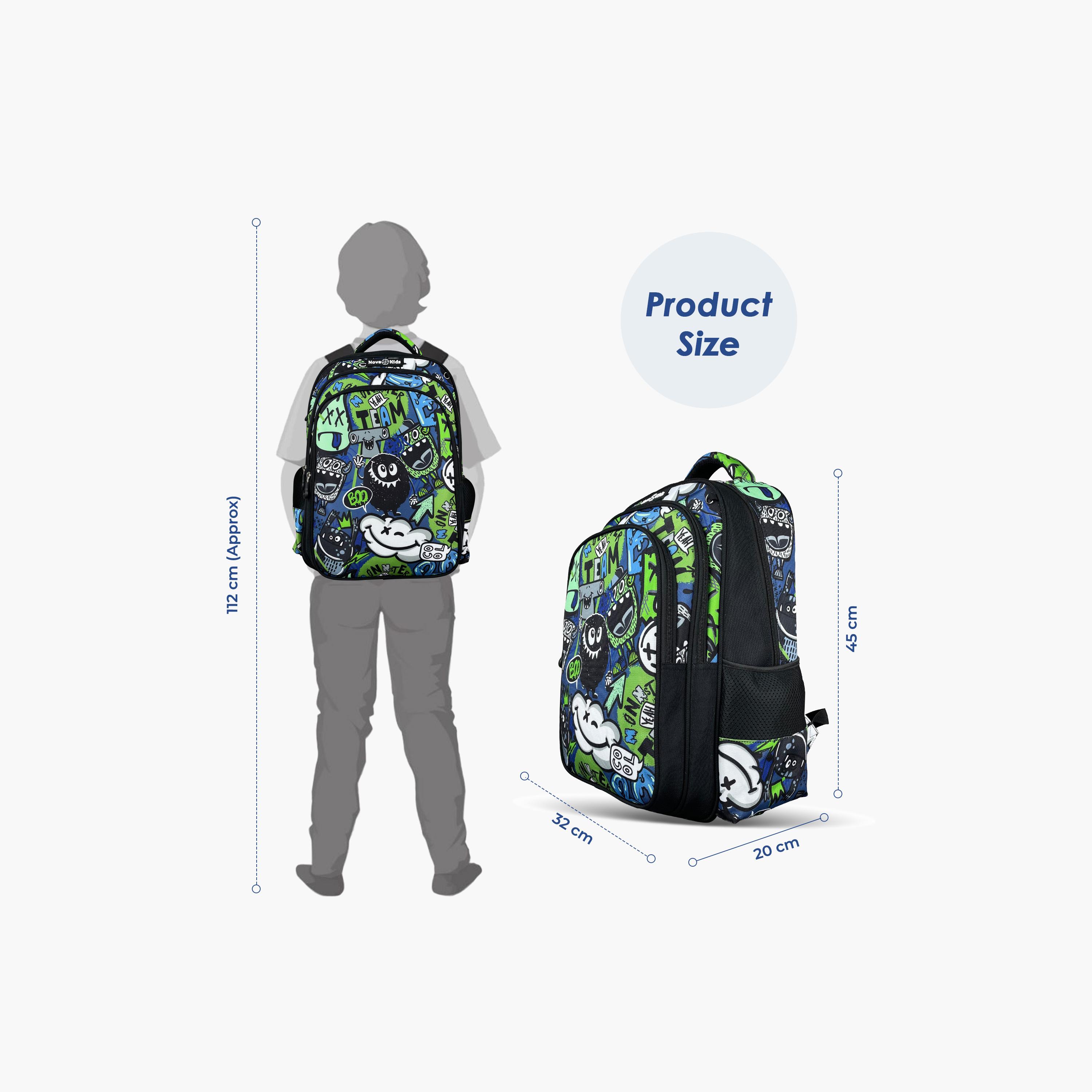 Nova Kids 3D School Bag with Trolley - 17.5 Inch - GenZ - Black-school-bagsandbackpacks-trolleybags-image-6