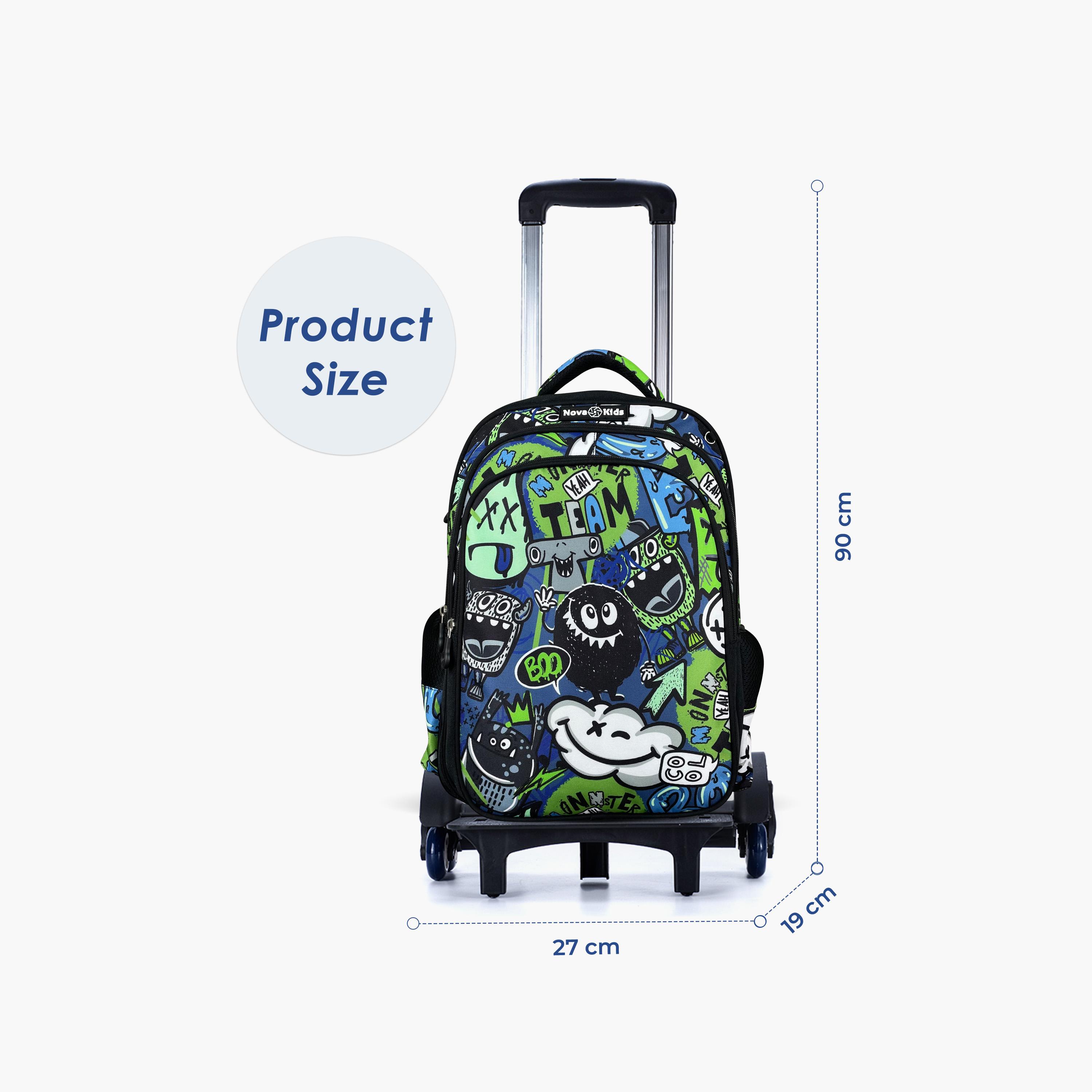 Nova Kids 3D School Bag with Trolley - 17.5 Inch - GenZ - Black-school-bagsandbackpacks-trolleybags-image-7