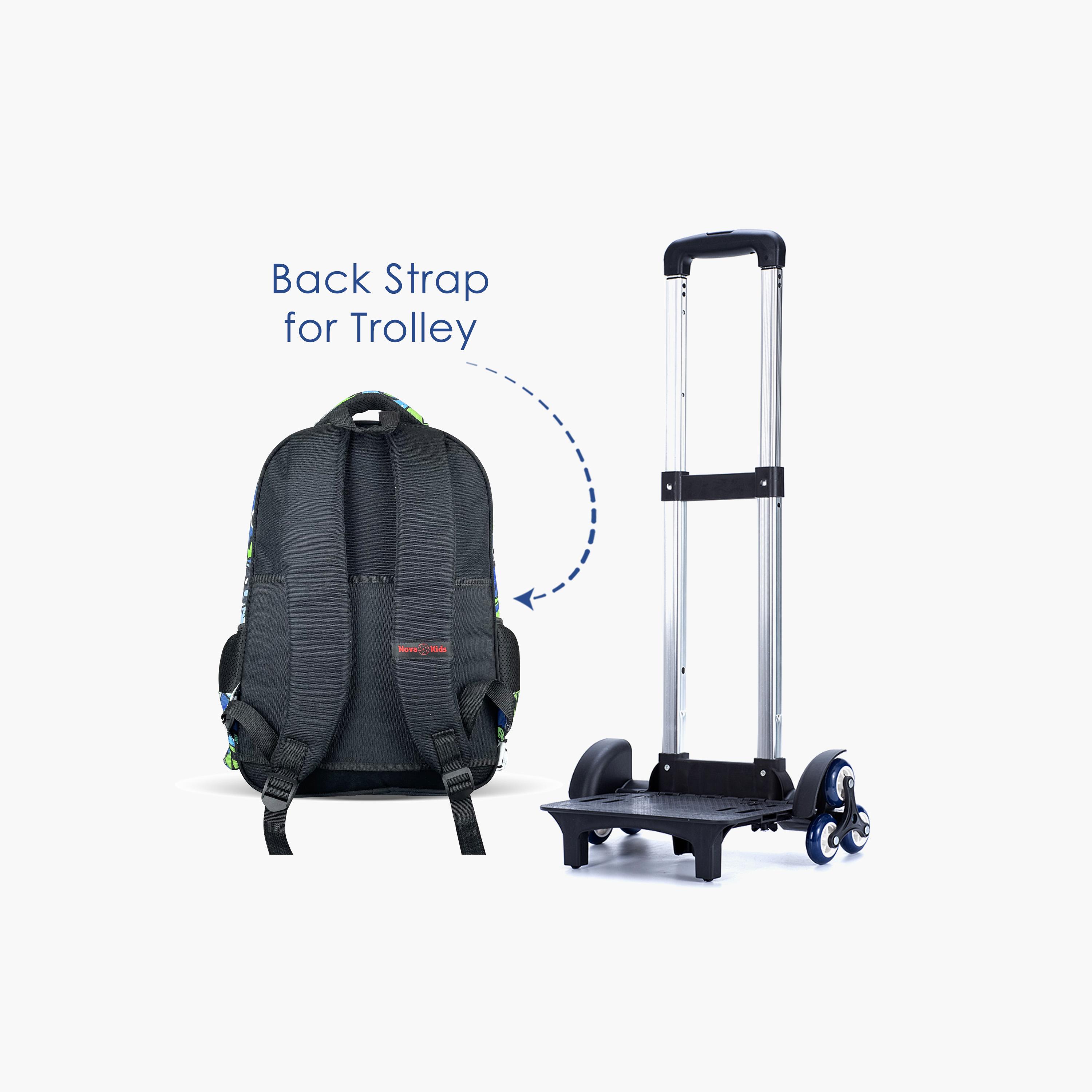 Nova Kids 3D School Bag with Trolley - 17.5 Inch - GenZ - Black-school-bagsandbackpacks-trolleybags-image-8