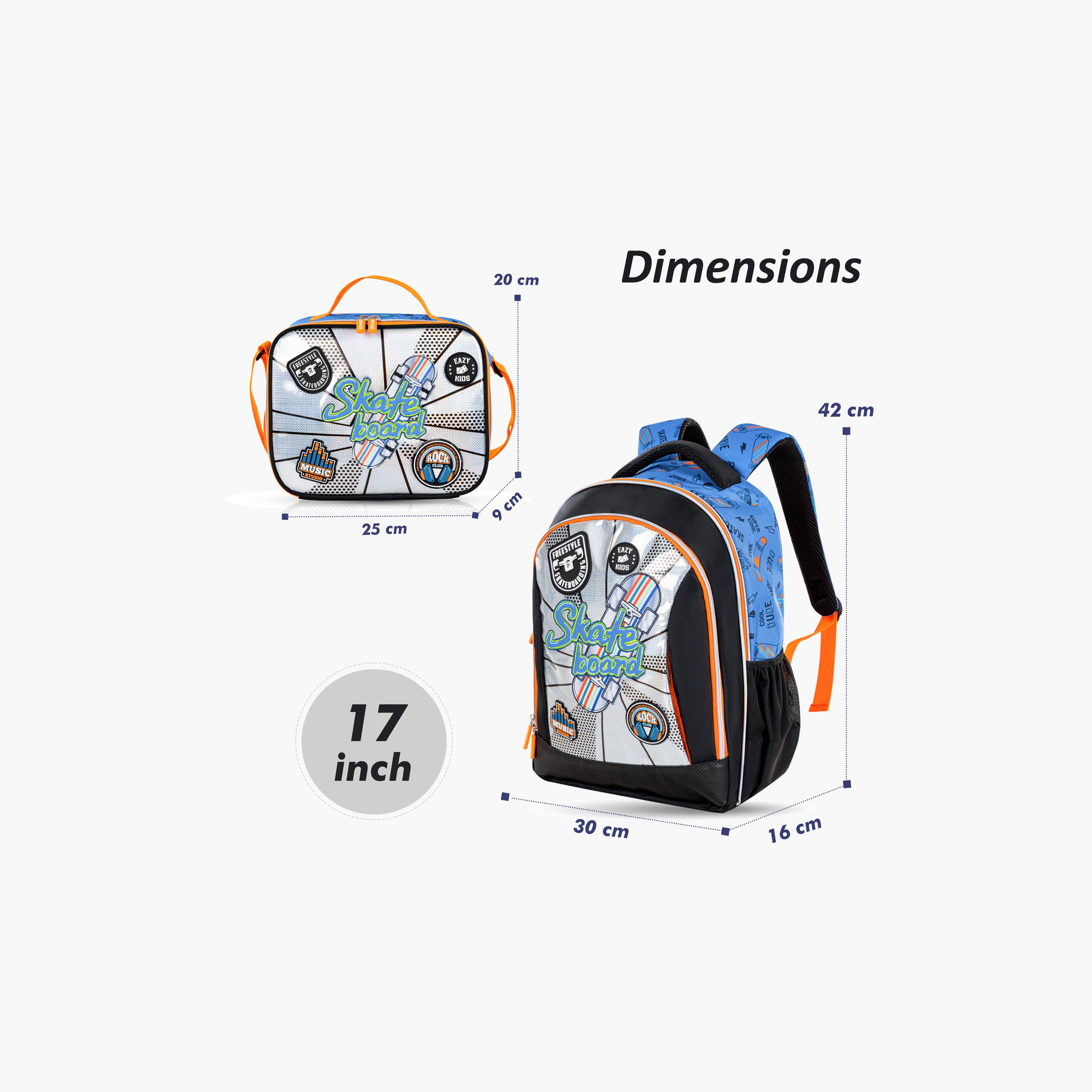 Eazy Kids 4-Piece Backpack Set- 17 Inch - Skate Board - Multicolour-school-bagsandbackpacks-sets-image-3