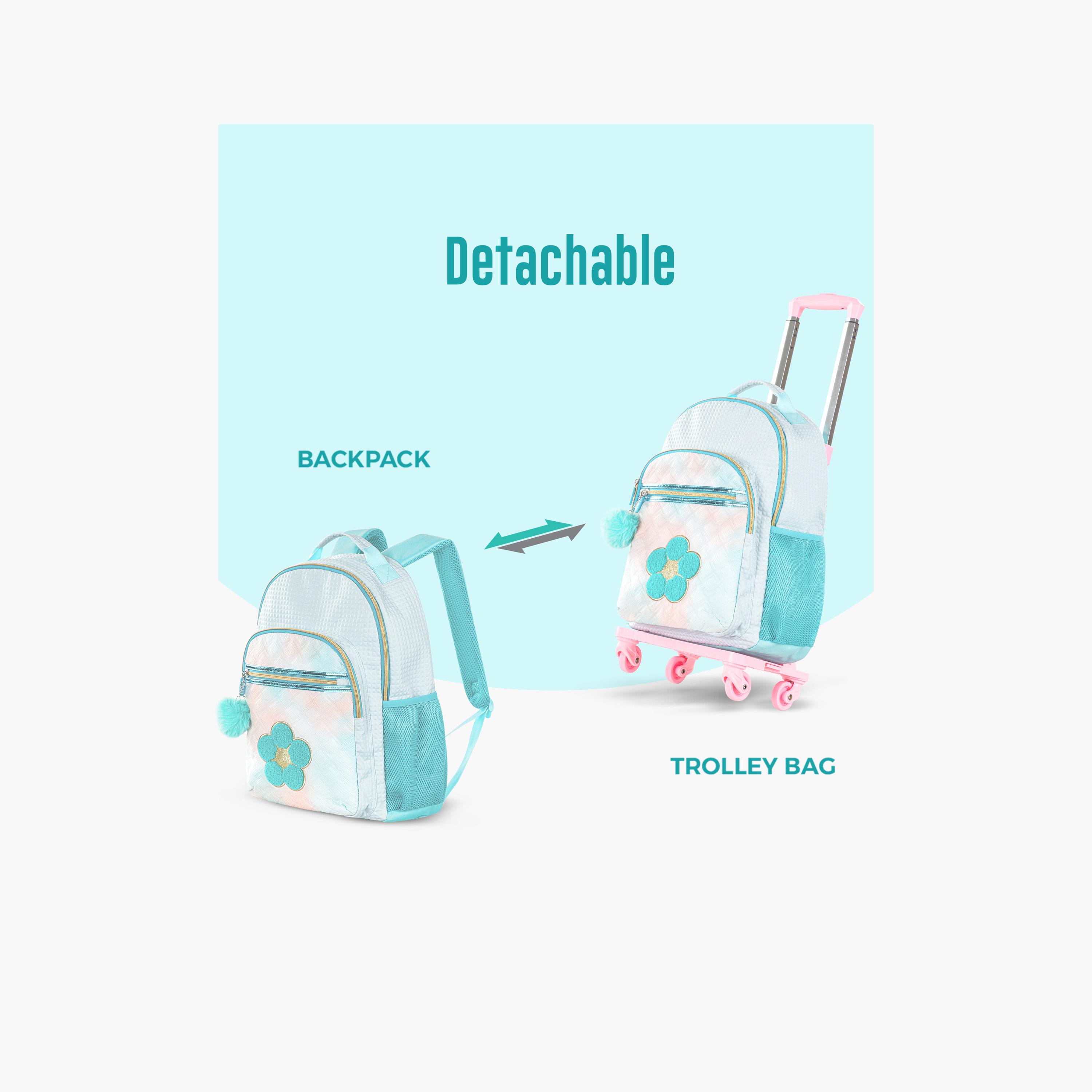 مجموعة حقيبة ظهر إيزي كيدز من 9 قطع - 18 بوصة - زهري - أخضر-school-bagsandbackpacks-trolleybags-image-6