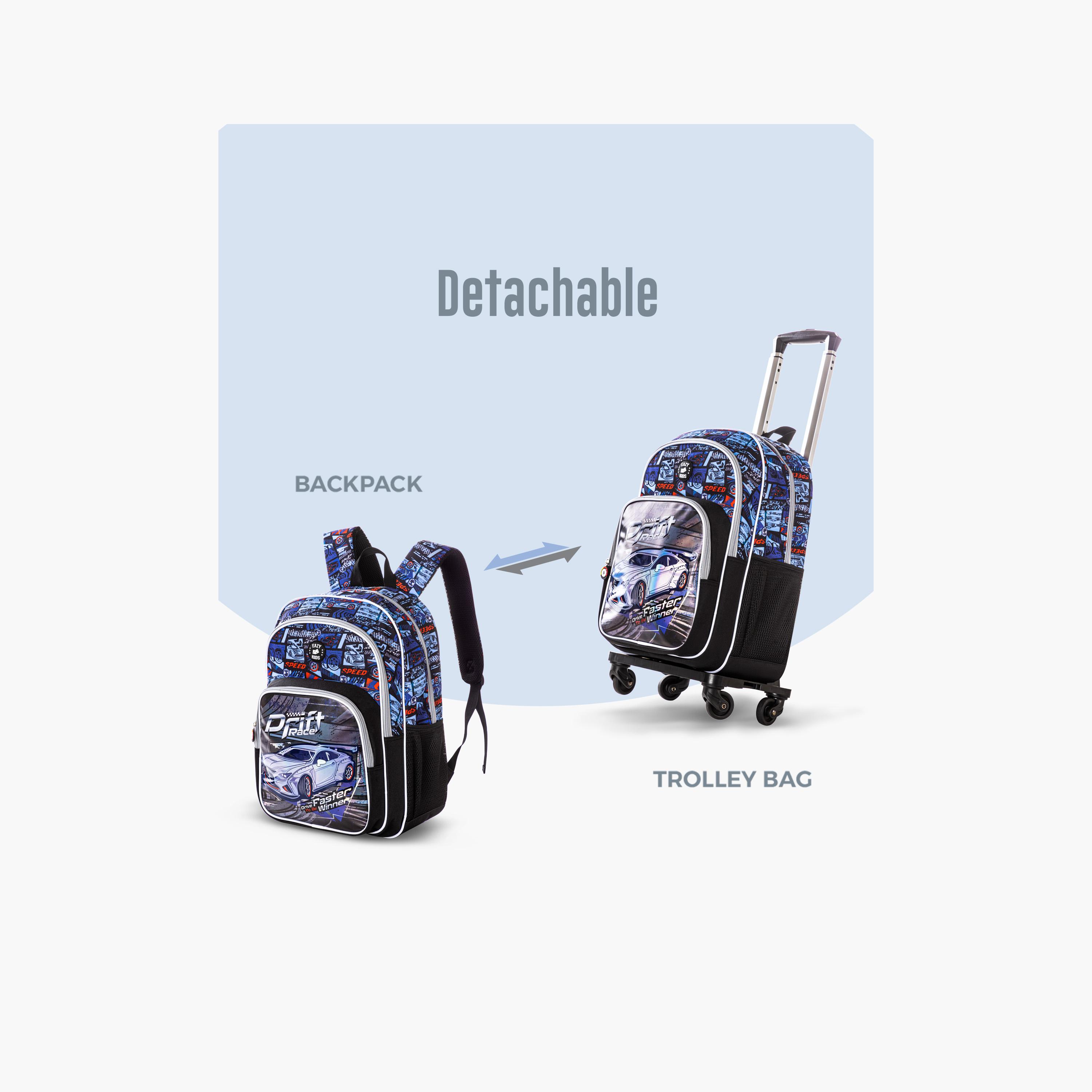 Eazy Kids 9-Piece Backpack Set - 18 Inch - Car Racing - Blue-school-bagsandbackpacks-trolleybags-image-14