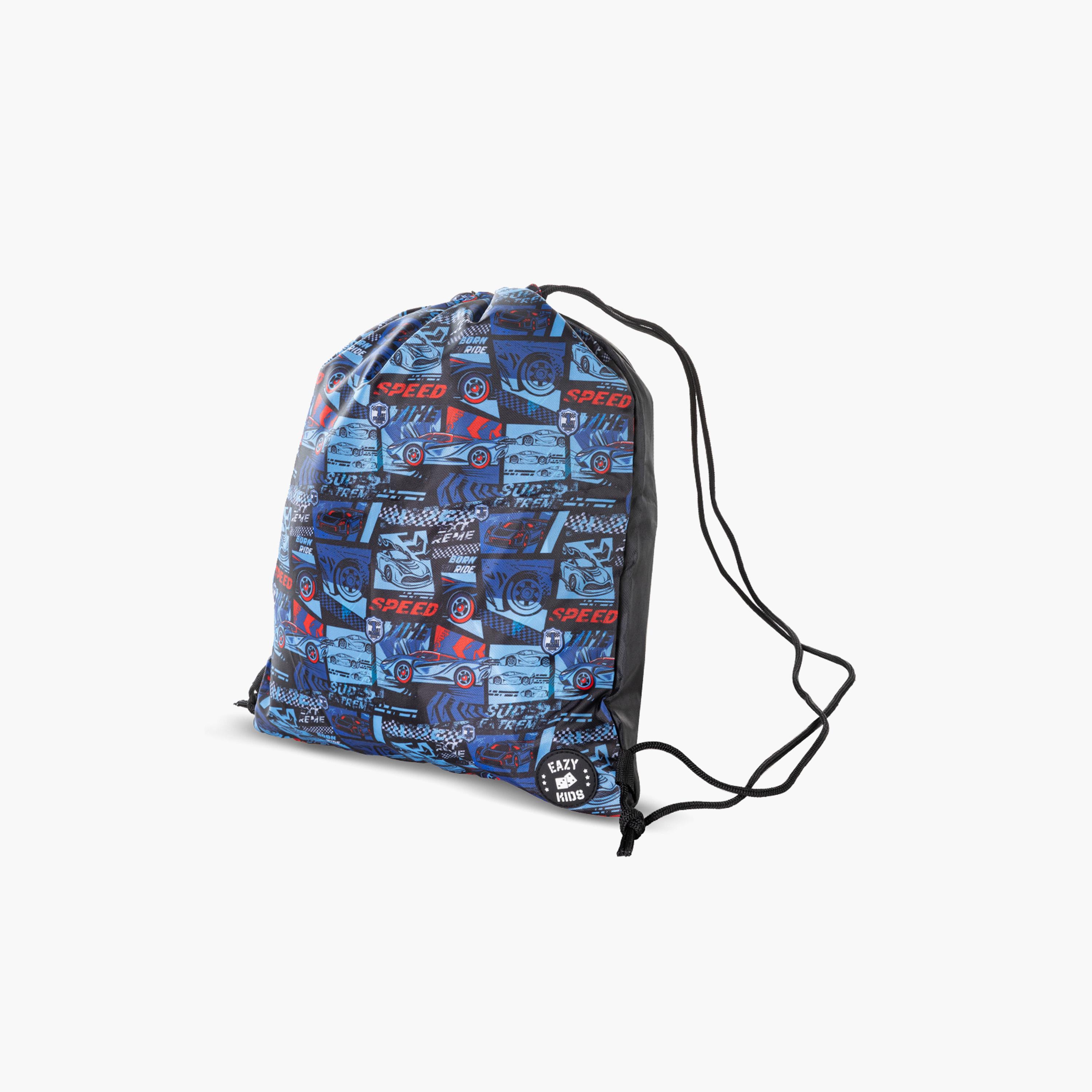 Eazy Kids 9-Piece Backpack Set - 18 Inch - Car Racing - Blue-school-bagsandbackpacks-trolleybags-image-2