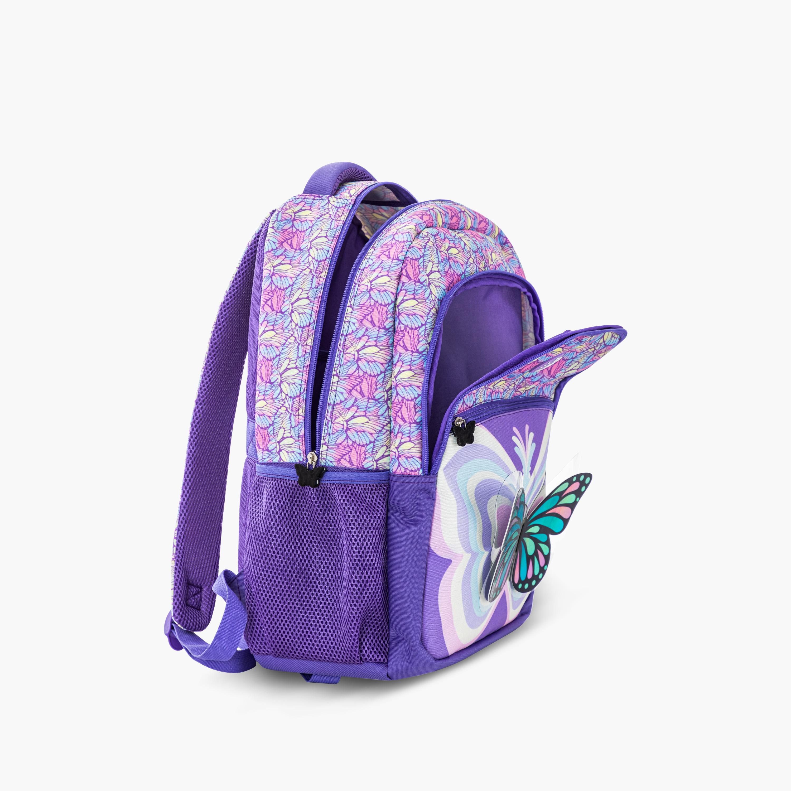 Eazy Kids 9-Piece Backpack Set - 18 Inch - 3D Butterfly - Purple-school-bagsandbackpacks-trolleybags-image-9