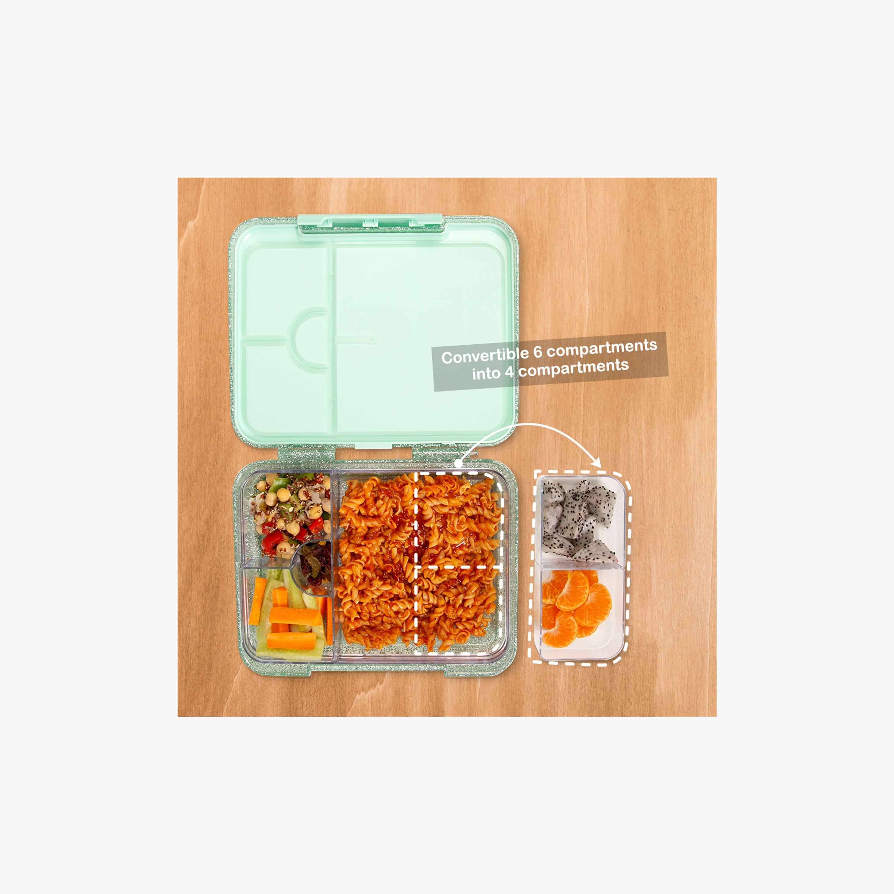 Eazy Kids 6 & 4 Convertible Bento Lunch Box - Glitter - Green-school-lunchessentials-lunchboxes-image-3