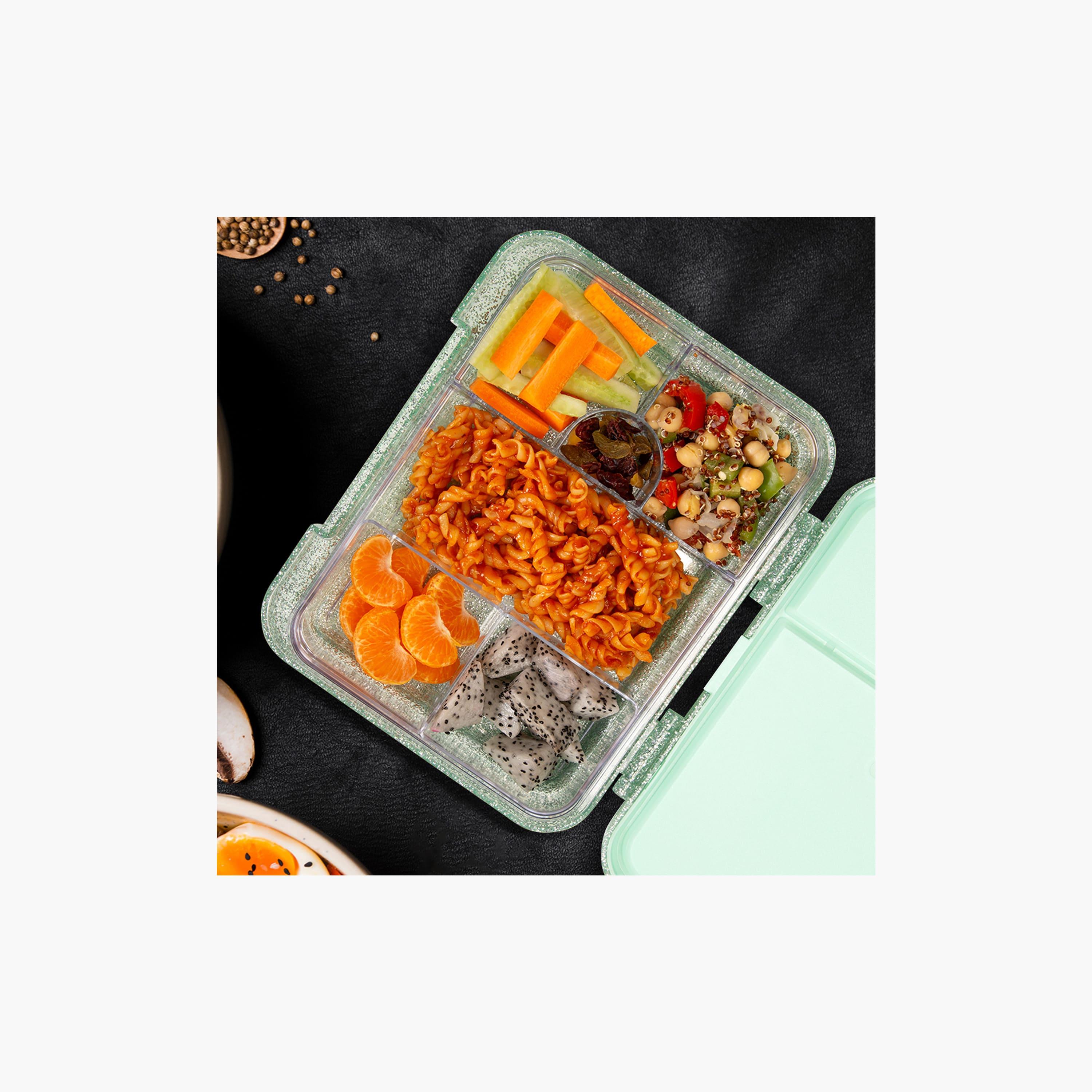 Eazy Kids 6 & 4 Convertible Bento Lunch Box - Glitter - Green-school-lunchessentials-lunchboxes-image-4