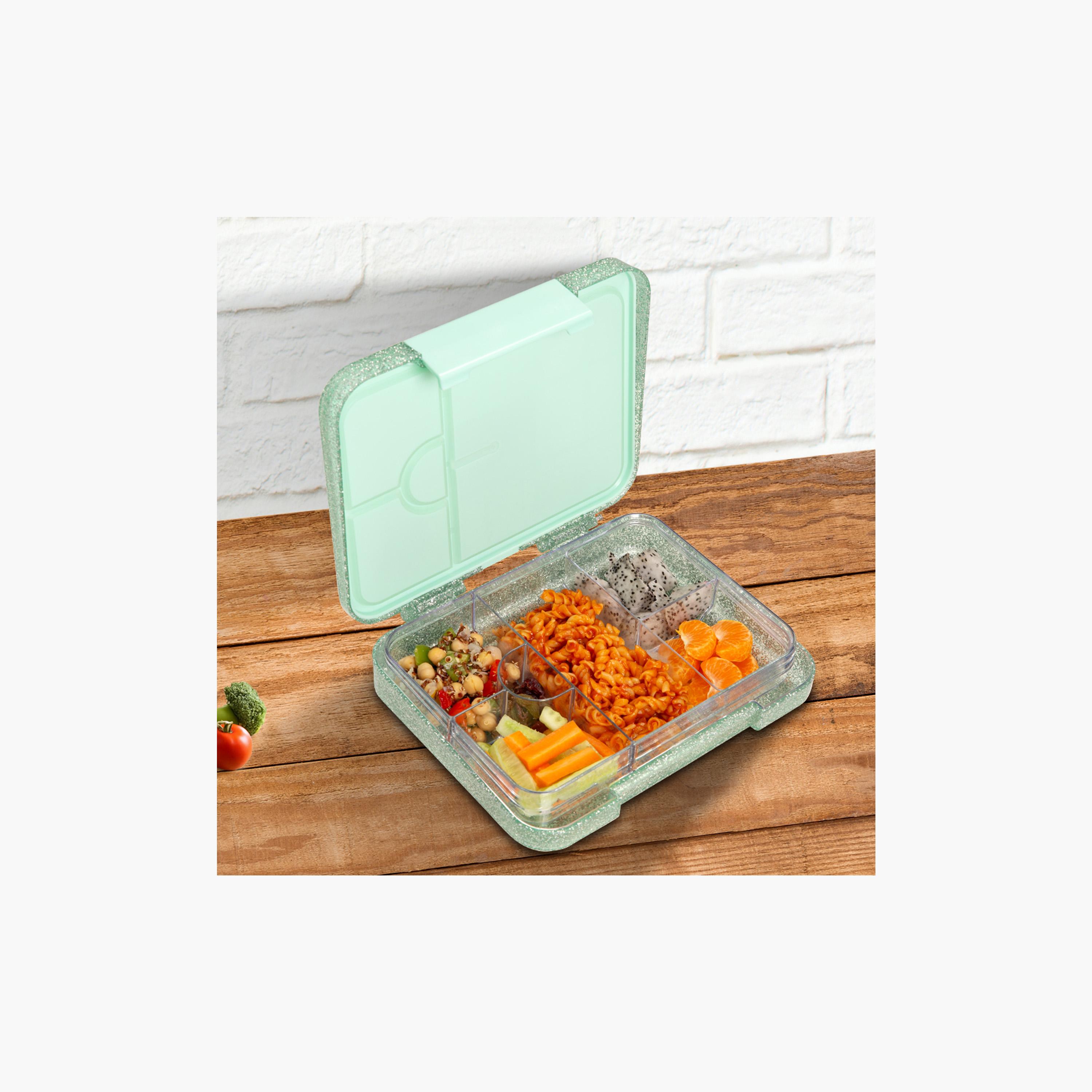 Eazy Kids 6 & 4 Convertible Bento Lunch Box - Glitter - Green-school-lunchessentials-lunchboxes-image-6