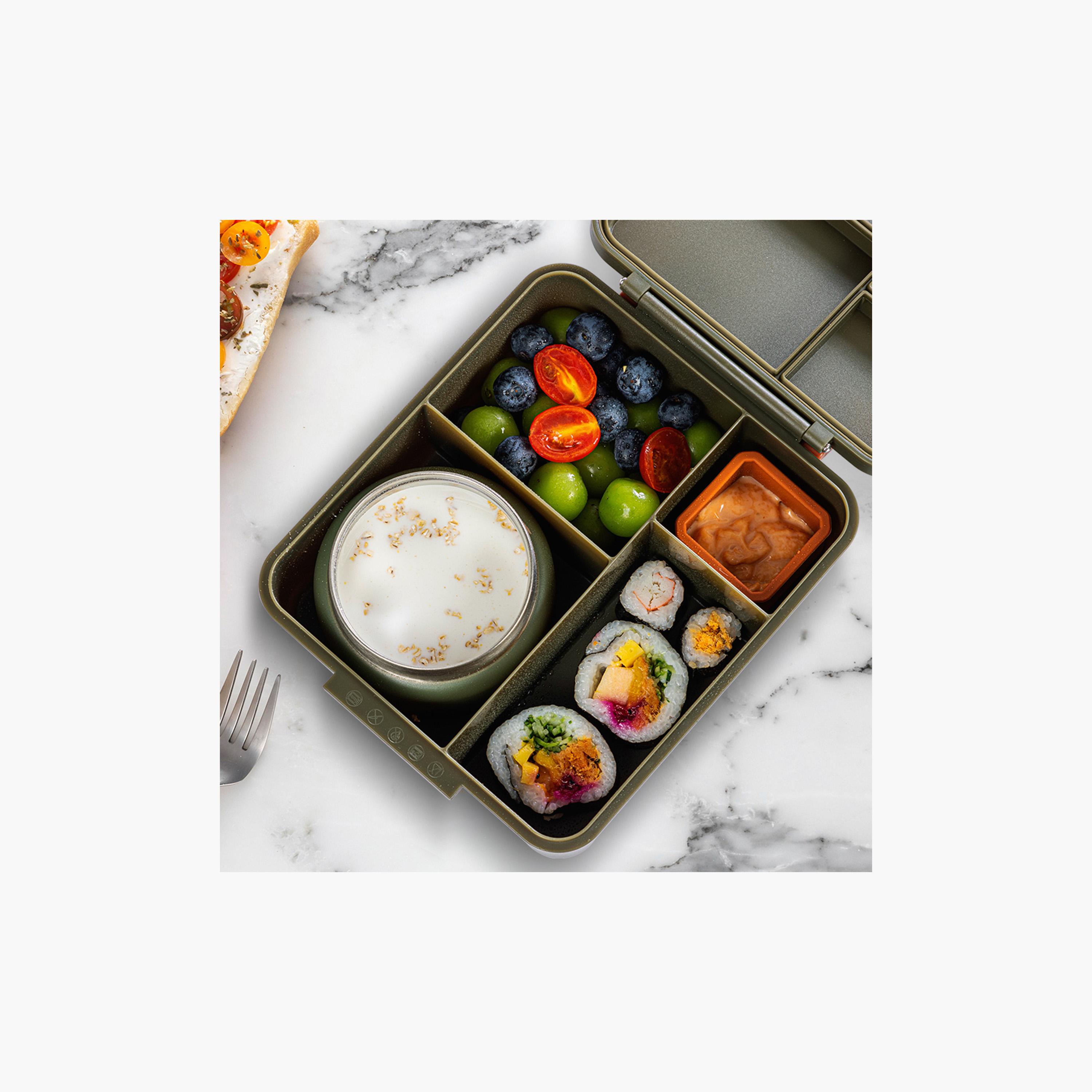 Eazy Kids Jumbo Bento Lunch Box with Thermos & Dip Jar - 1720 ml - Green-school-lunchessentials-lunchboxes-image-9