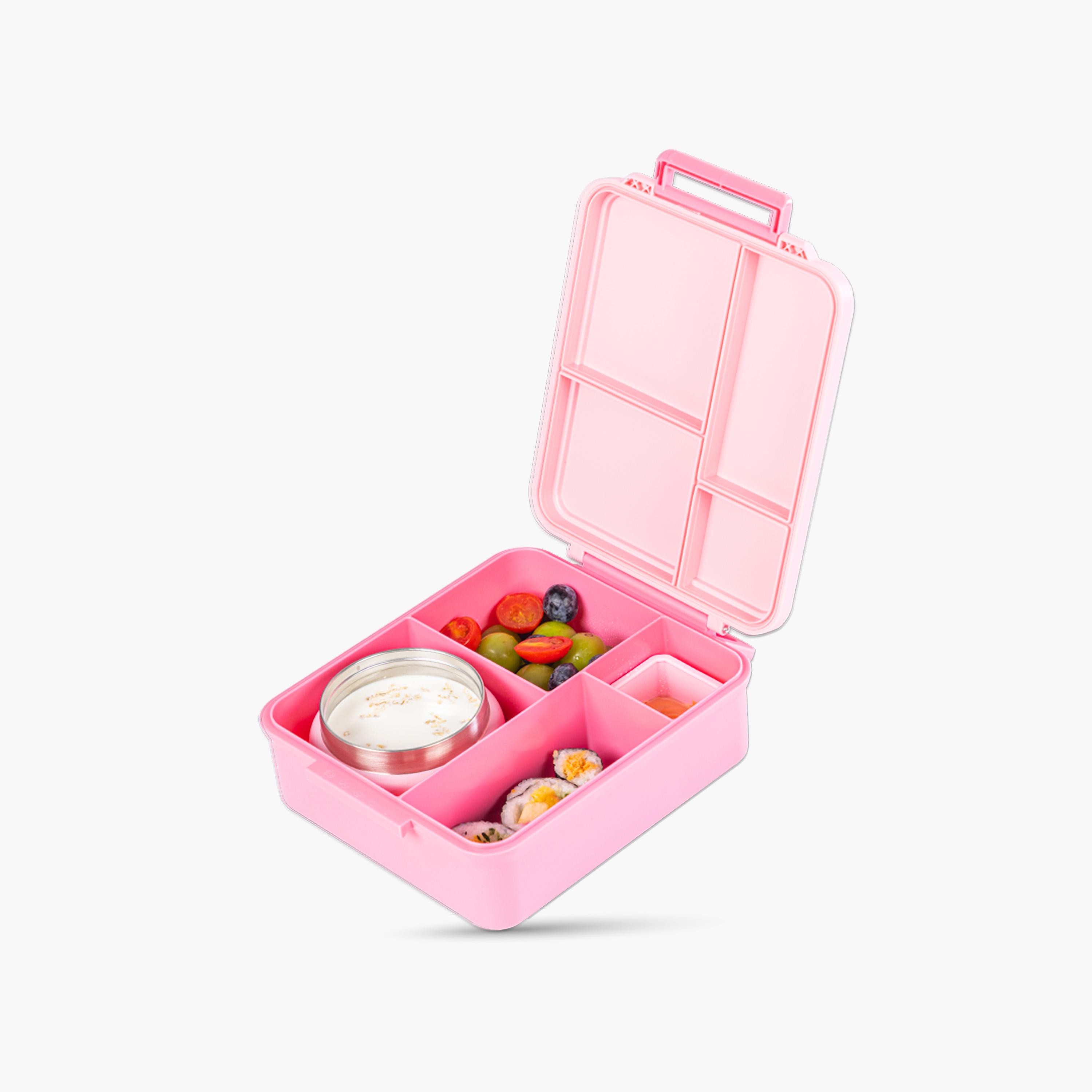 Eazy Kids Jumbo Bento Lunch Box with Thermos & Dip Jar - 1720 ml - Pink-school-lunchessentials-lunchboxes-image-4