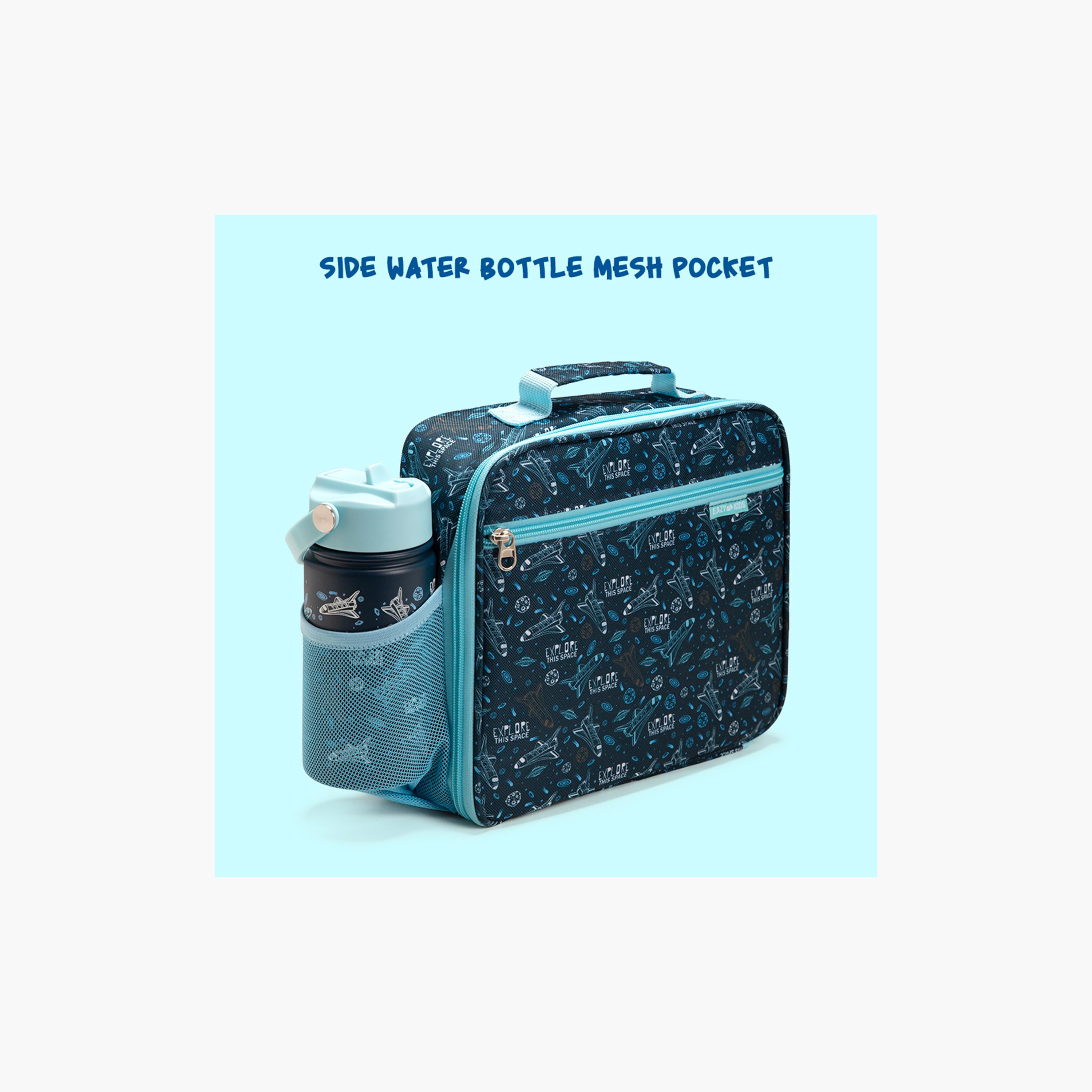 Eazy Kids Jumbo Bento Lunch Box with Water Bottle, Lunch Bag & Accessories Set - Aircraft - Blue-school-lunchessentials-lunchbags-image-14