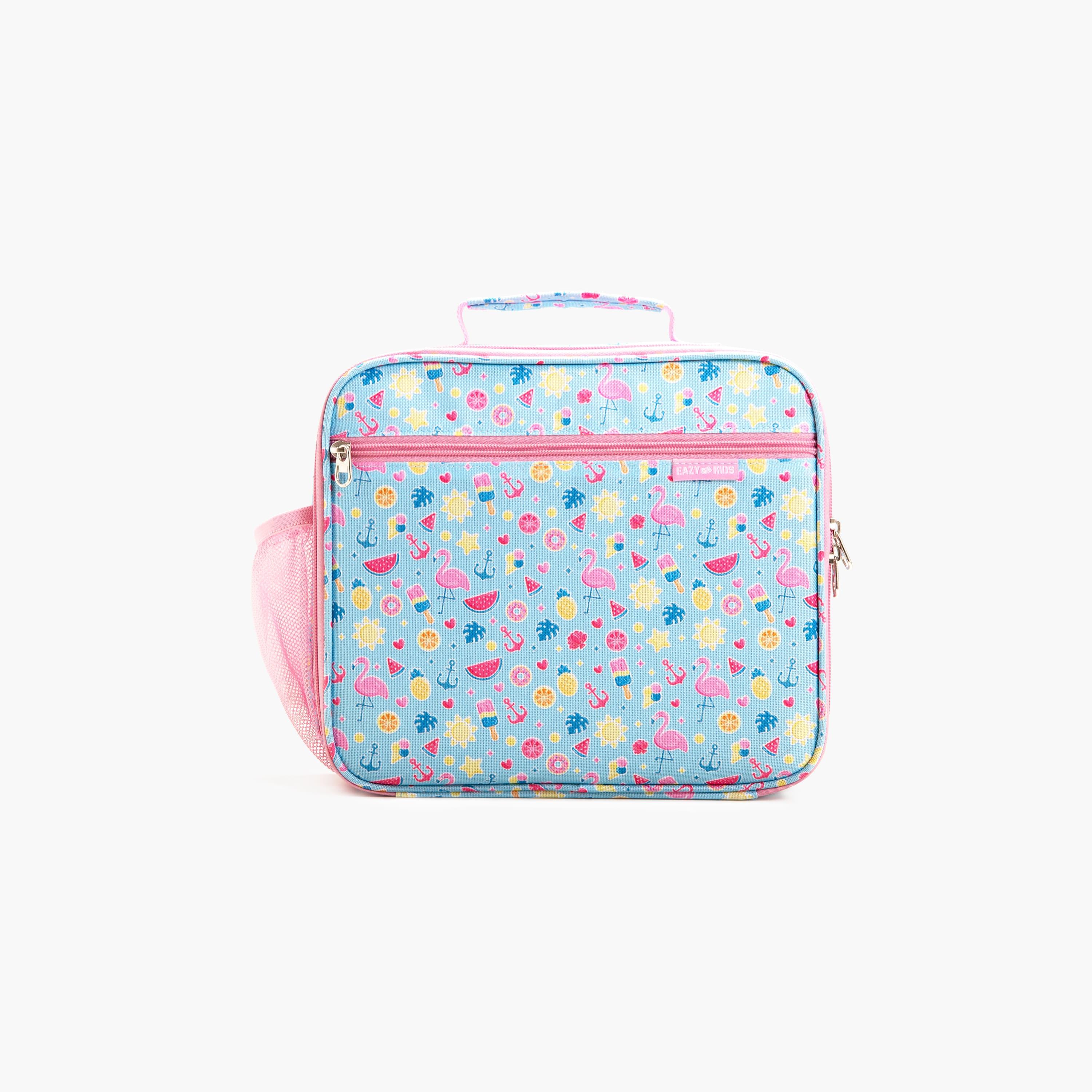 Eazy Kids Jumbo Bento Lunch Box with Water Bottle, Lunch Bag & Accessories Set - Flamingo - Pink-school-lunchessentials-lunchbags-image-10