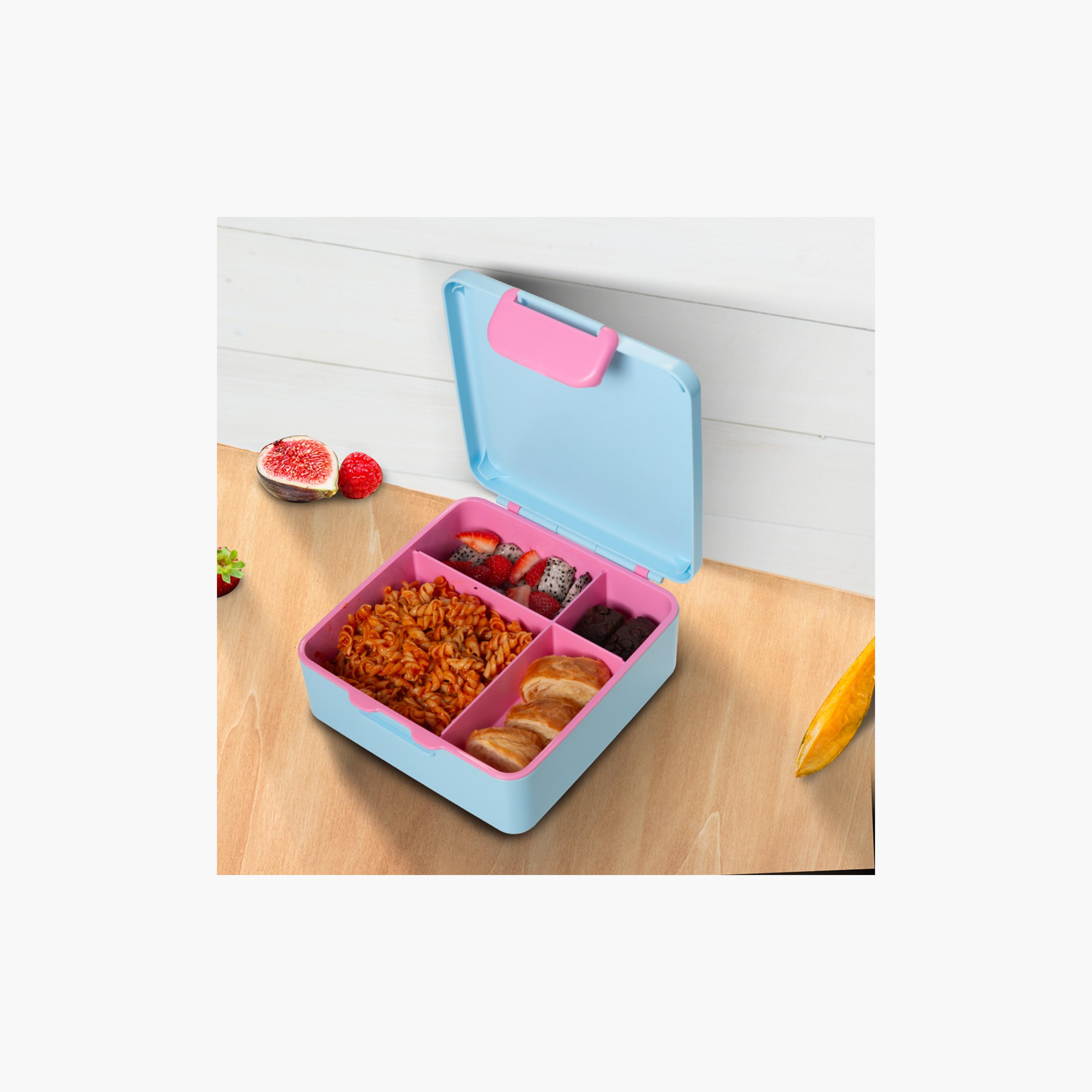 Eazy Kids Jumbo Bento Lunch Box with Water Bottle, Lunch Bag & Accessories Set - Flamingo - Pink-school-lunchessentials-lunchbags-image-6
