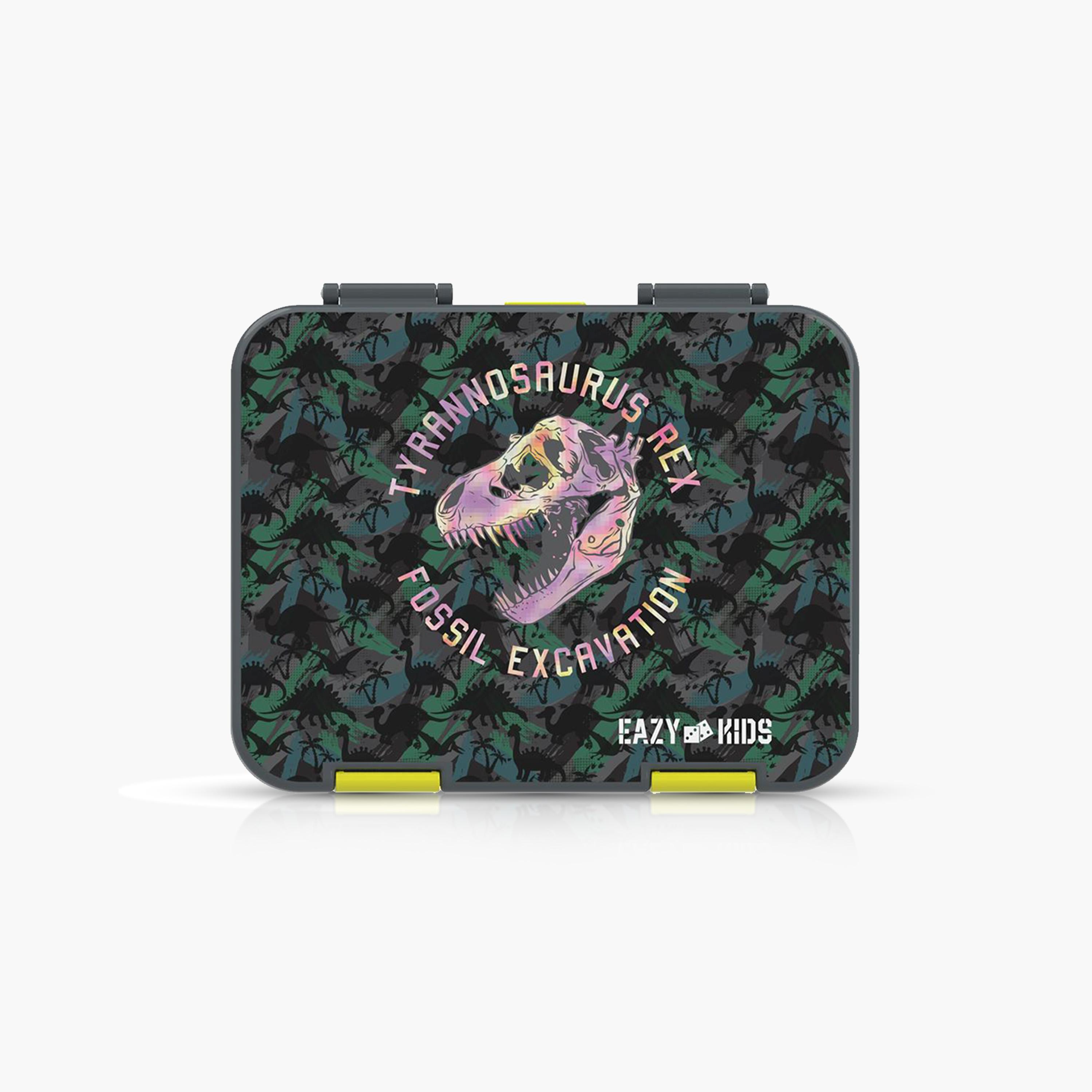 Eazy Kids 6 & 4 Convertible Bento Lunch Box with Accessories - 1160 ml - T-Rex Dino - Grey-school-lunchessentials-lunchboxes-image-7