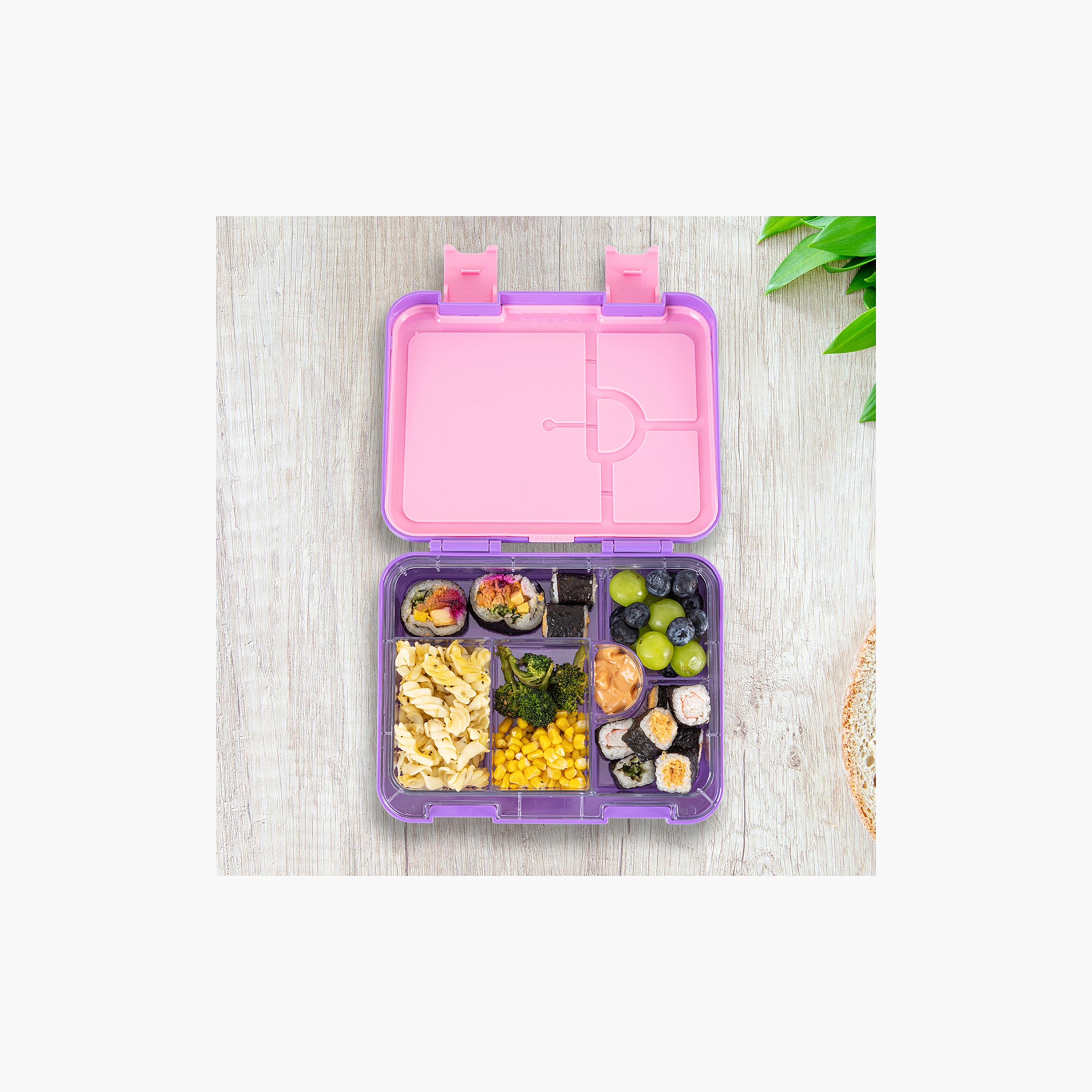 Eazy Kids 6 & 4 Convertible Bento Lunch Box with Accessories - 1160 ml - Butterfly - Purple-school-lunchessentials-lunchboxes-image-3