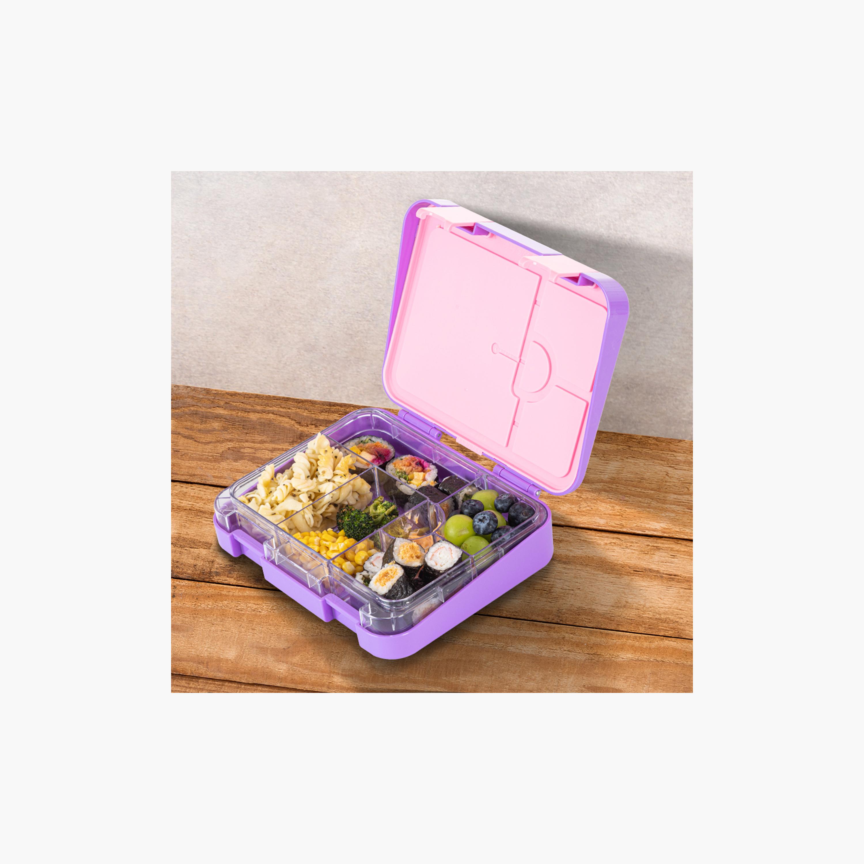Eazy Kids 6 & 4 Convertible Bento Lunch Box with Accessories - 1160 ml - Butterfly - Purple-school-lunchessentials-lunchboxes-image-7