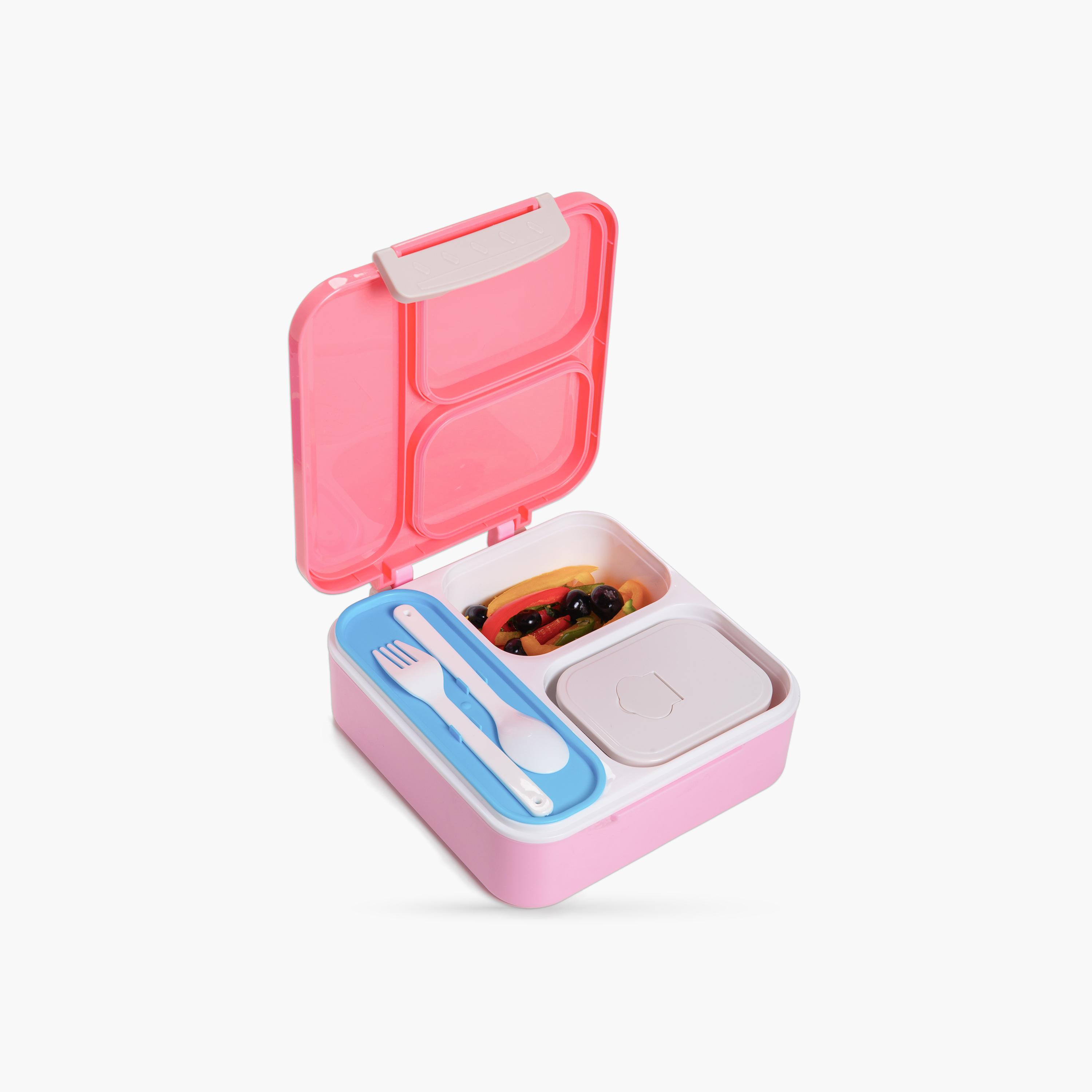 Nova Kids 3-Compartment Bento Lunch Box with Spoon, Fork & Jar - 1500 ml - Unicorn Pink-school-lunchessentials-lunchboxes-image-2